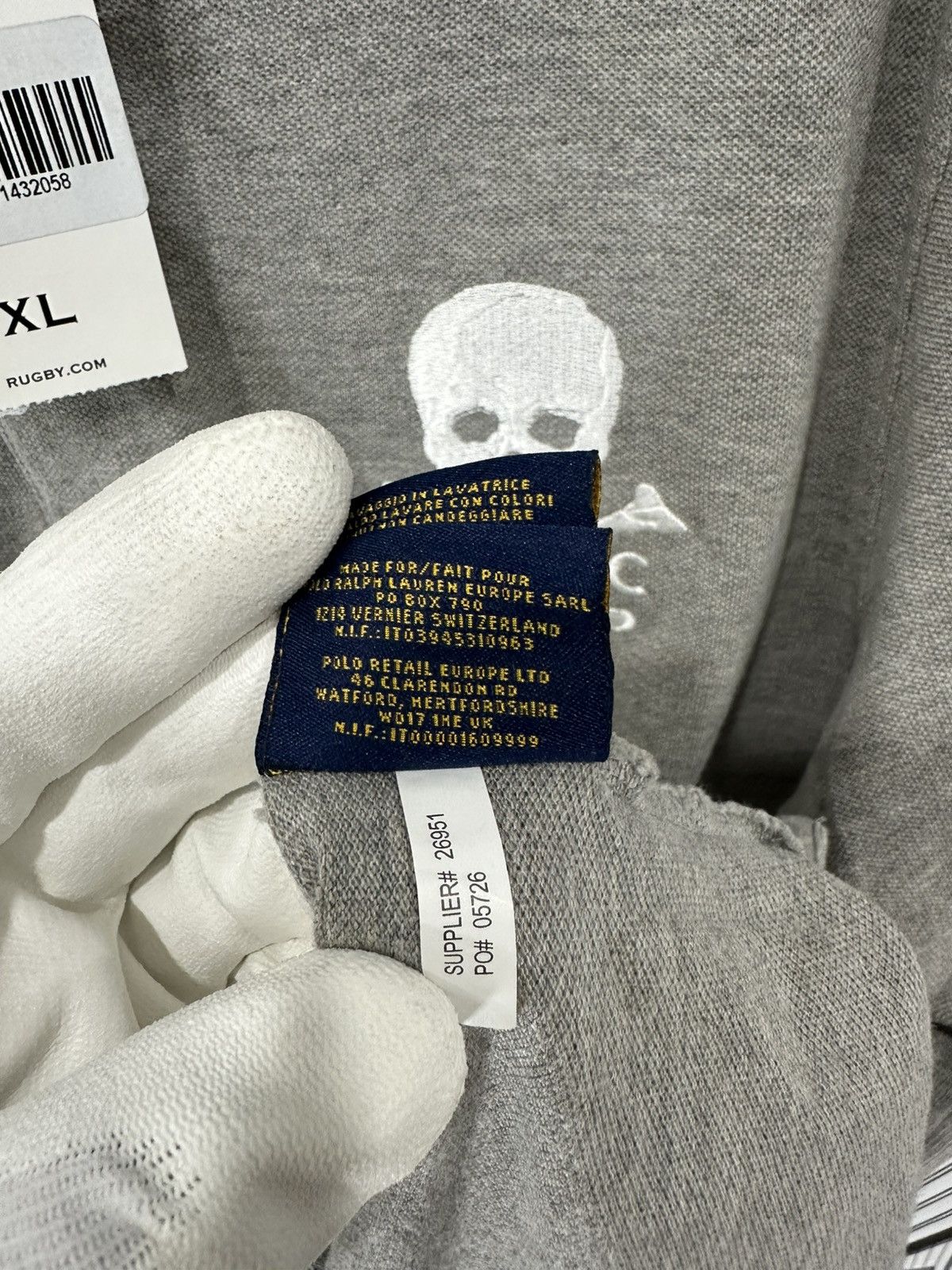 Rugby Ralph Lauren Rugby Ralph Lauren Skull & Bones R.F.C Polo Grey XL Size US XL / EU 56 / 4 - 10 Thumbnail