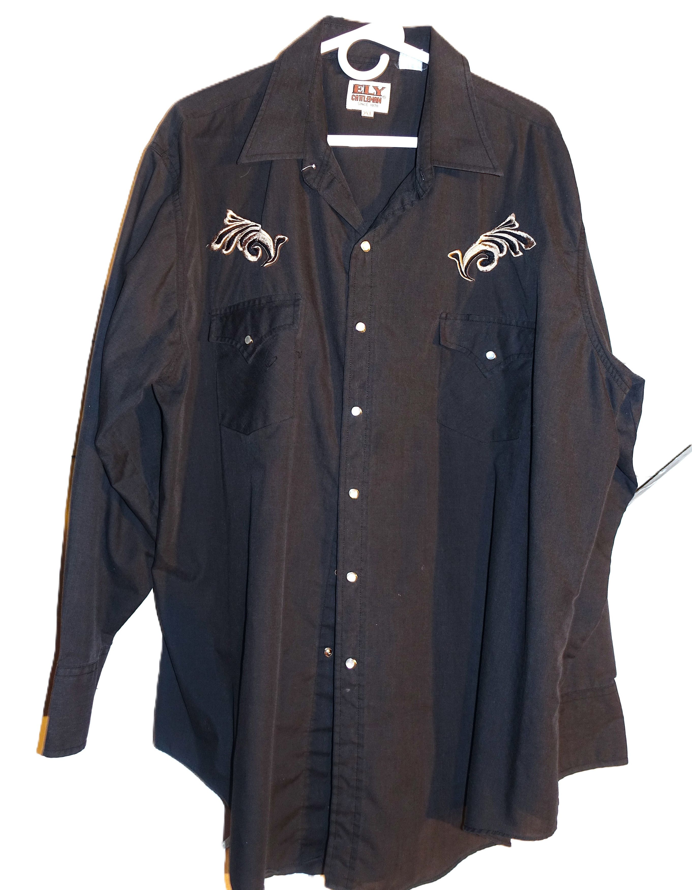 Vintage Vintage Ely Cattleman Black Western Shirt 2XL Size US XXL / EU 58 / 5 - 5 Thumbnail