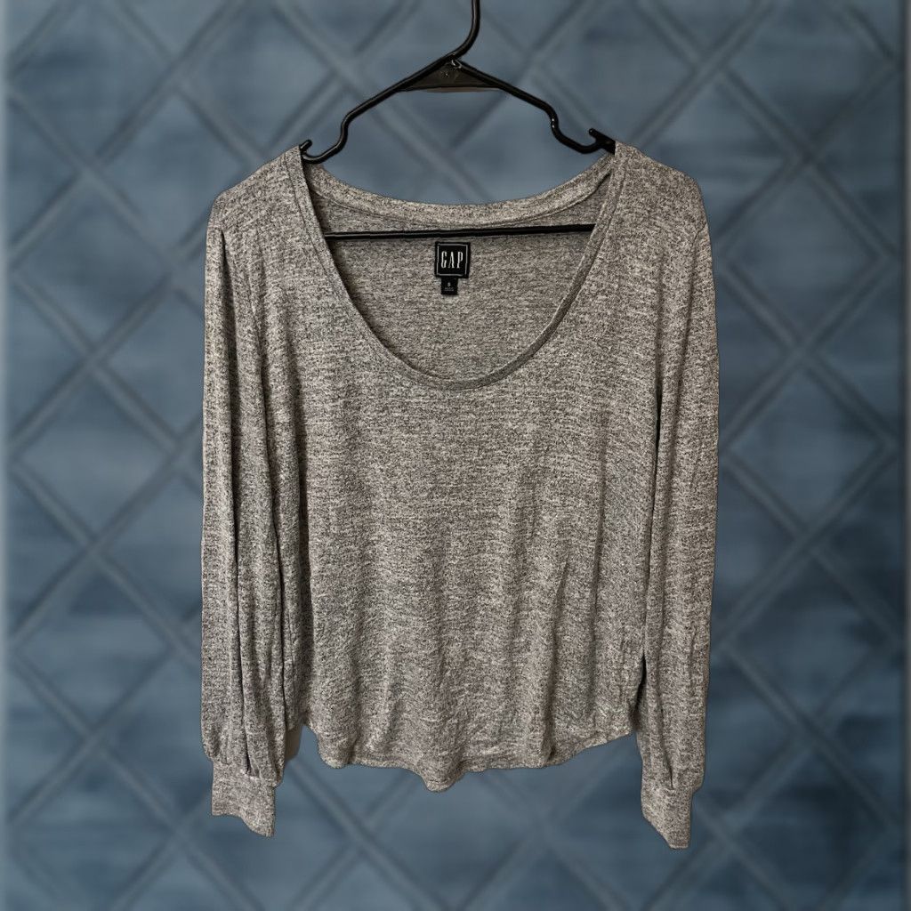 Gap Gap Soft Spun Light Gray Sweater Sz S Oversized Scoop-Neck Round Hem Top Size S / US 4 / IT 40 - 1 Thumbnail