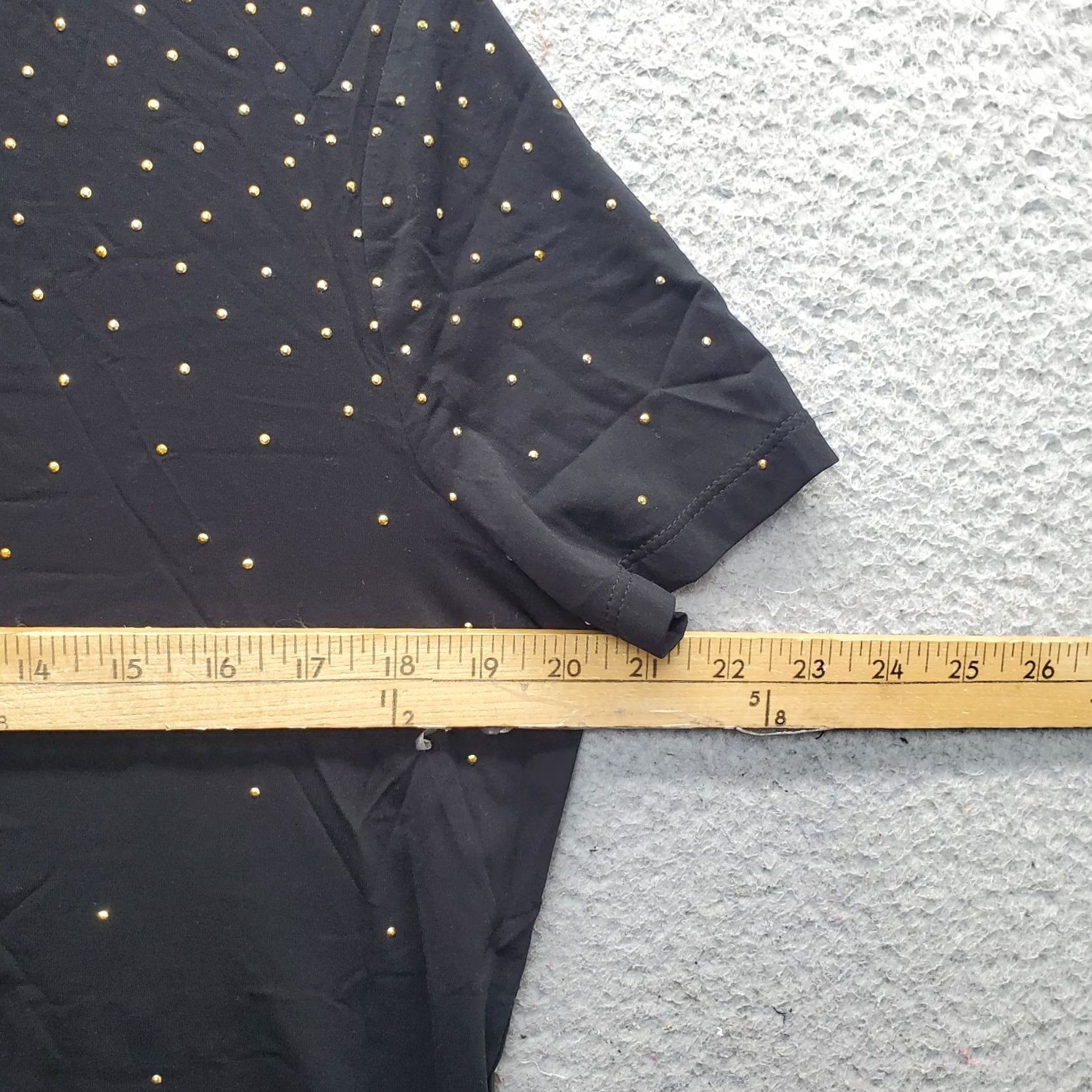 St. John St. John Blouse Womens Size L Black Beaded Short Sleeve Turtleneck Pullover Size L / US 10 / IT 46 - 4 Thumbnail
