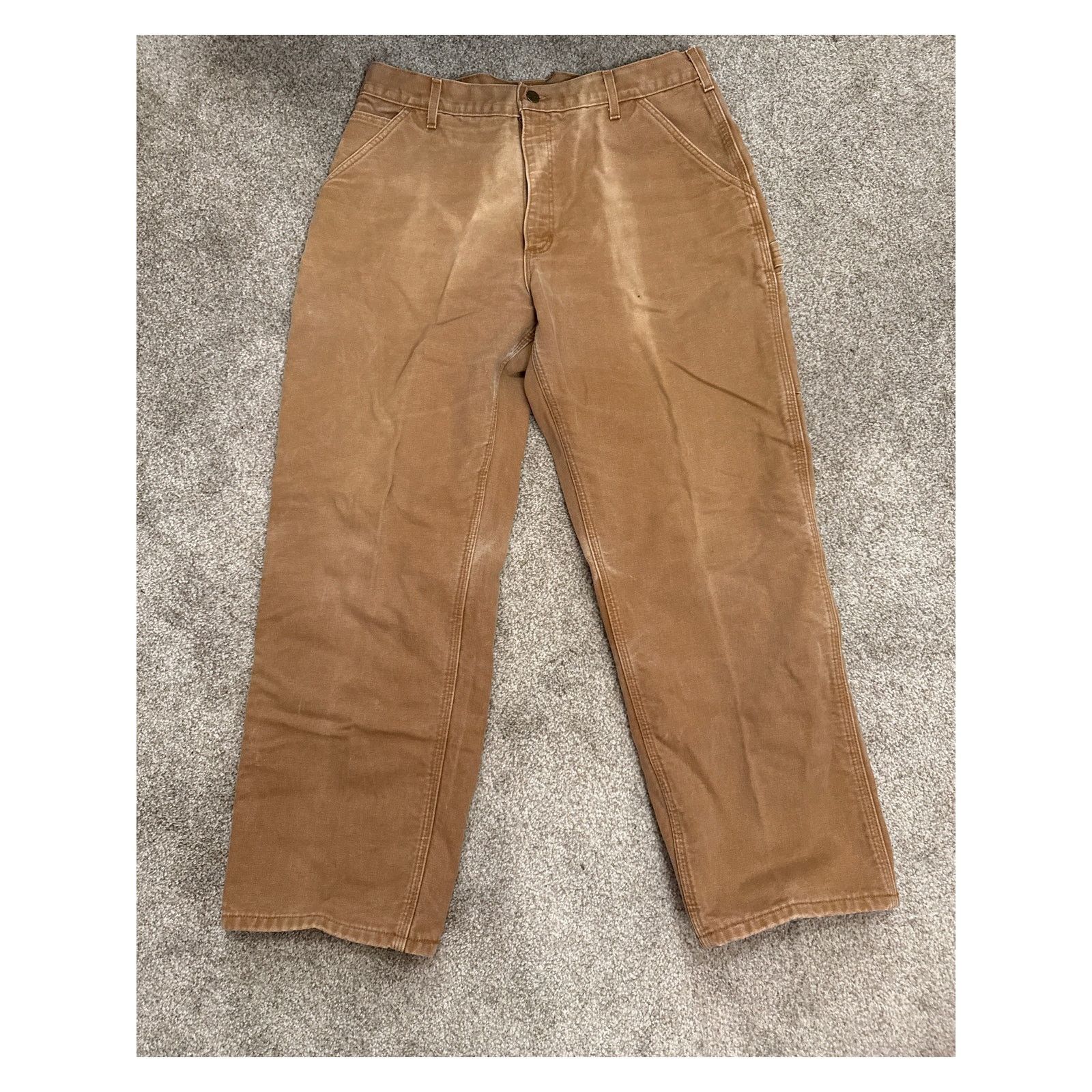 Carhartt Carhartt Tan Canvas Workwear Utility Carpenter Pants,36x30 Size US 36 / EU 52 - 1 Thumbnail