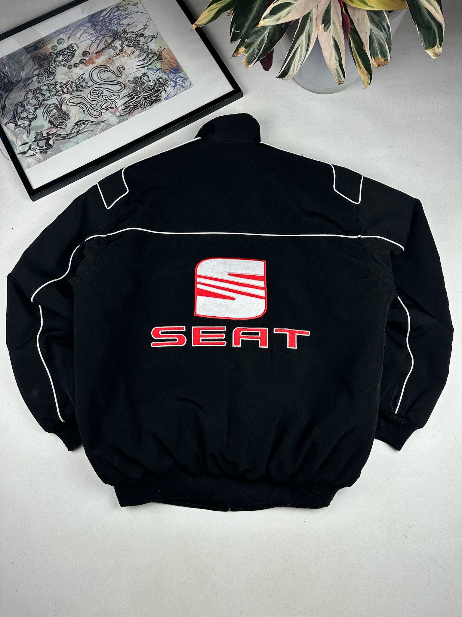 NASCAR SEAT Vintage Bomber Jacket 90s Rare F1 Nascar Streetwear Size US XL / EU 56 / 4 - 2 Thumbnail