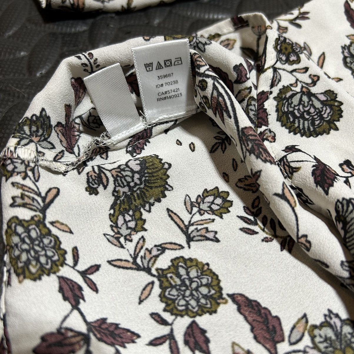Ann Taylor × Loft Ann Taylor LOFT Petite Blouse Button Up Floral Women’s Large Size L / US 10 / IT 46 - 10 Thumbnail