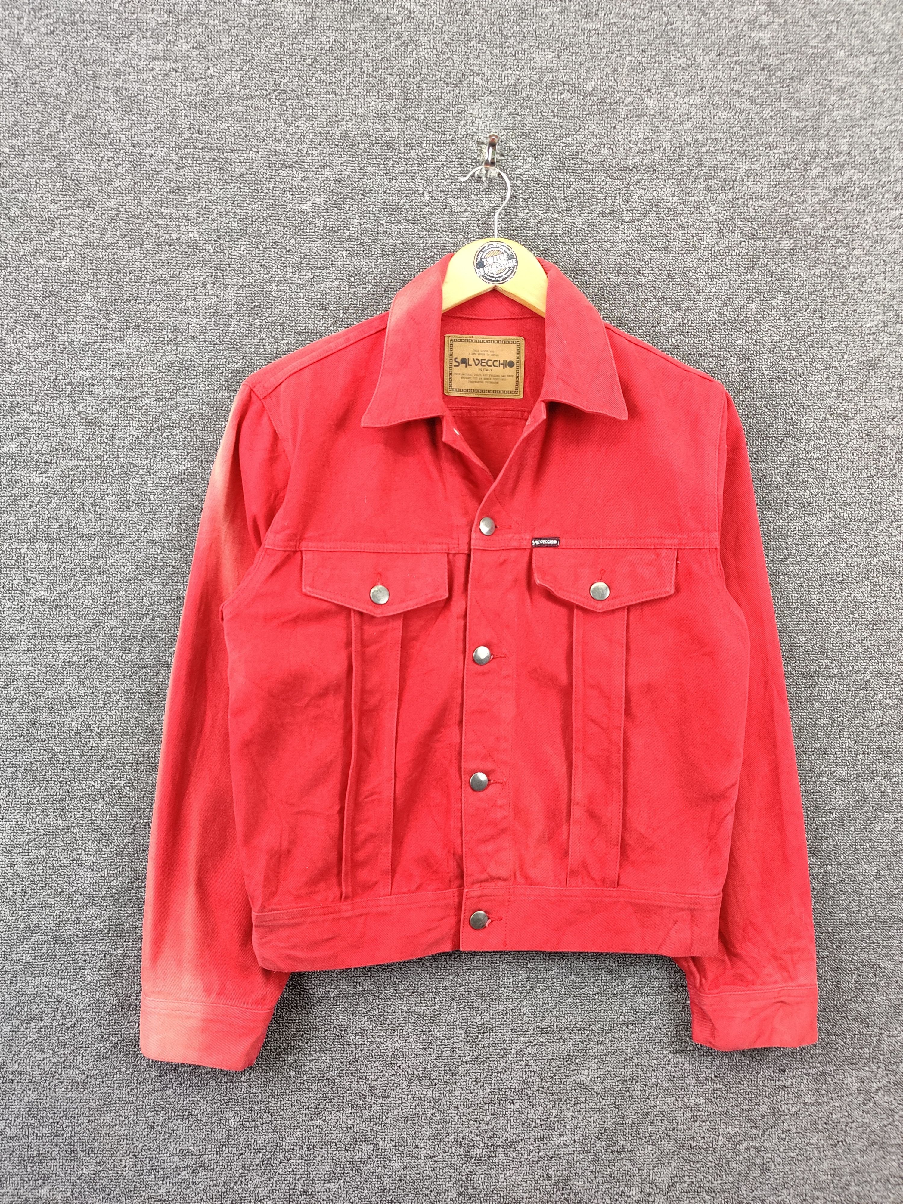 Japanese Brand Salvecchi Sun Faded Denim Trucker Jacket Size US L / EU 52-54 / 3 - 1 Thumbnail