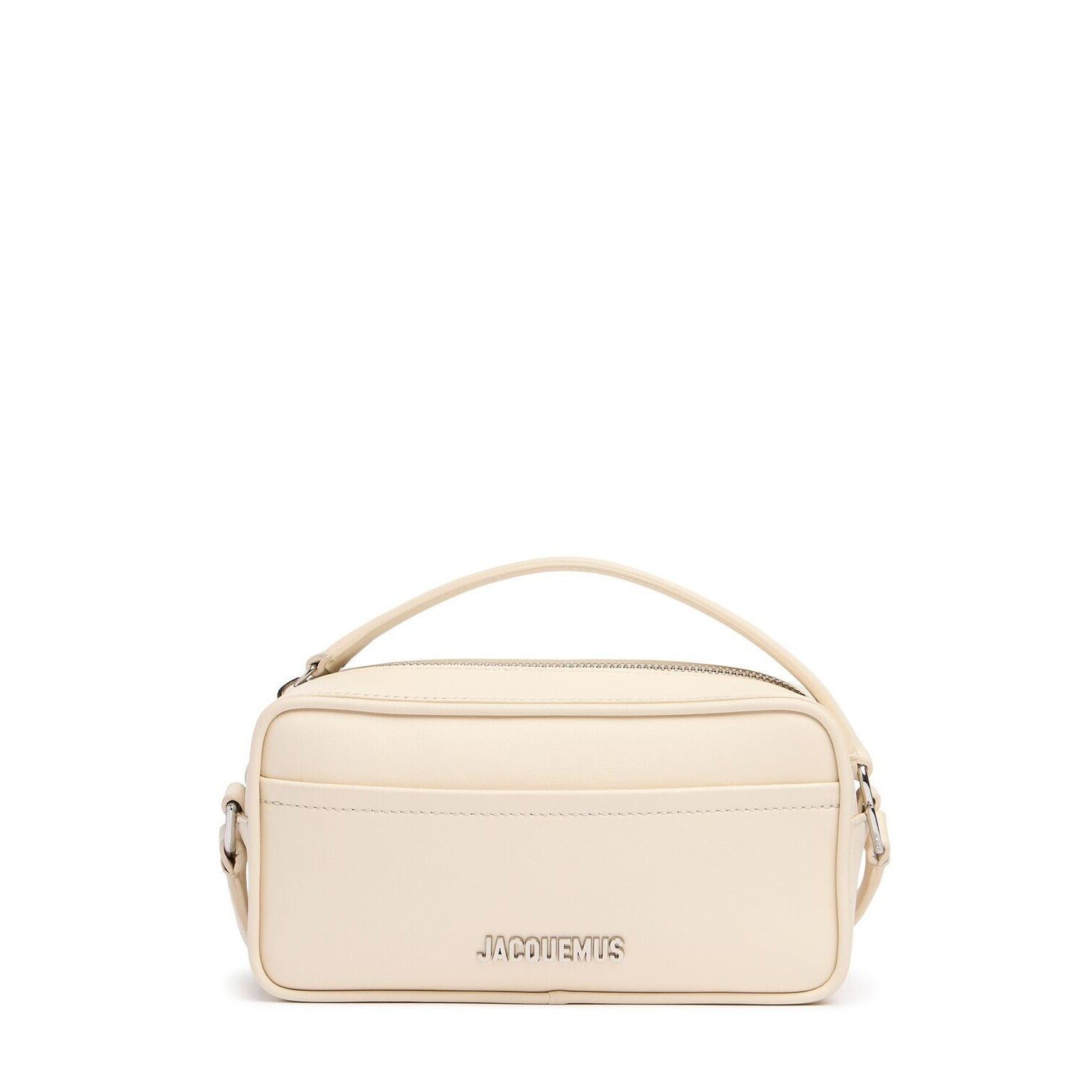 JACQUEMUS The Baneto $690 Light Ivory Leather Crossbody Bag