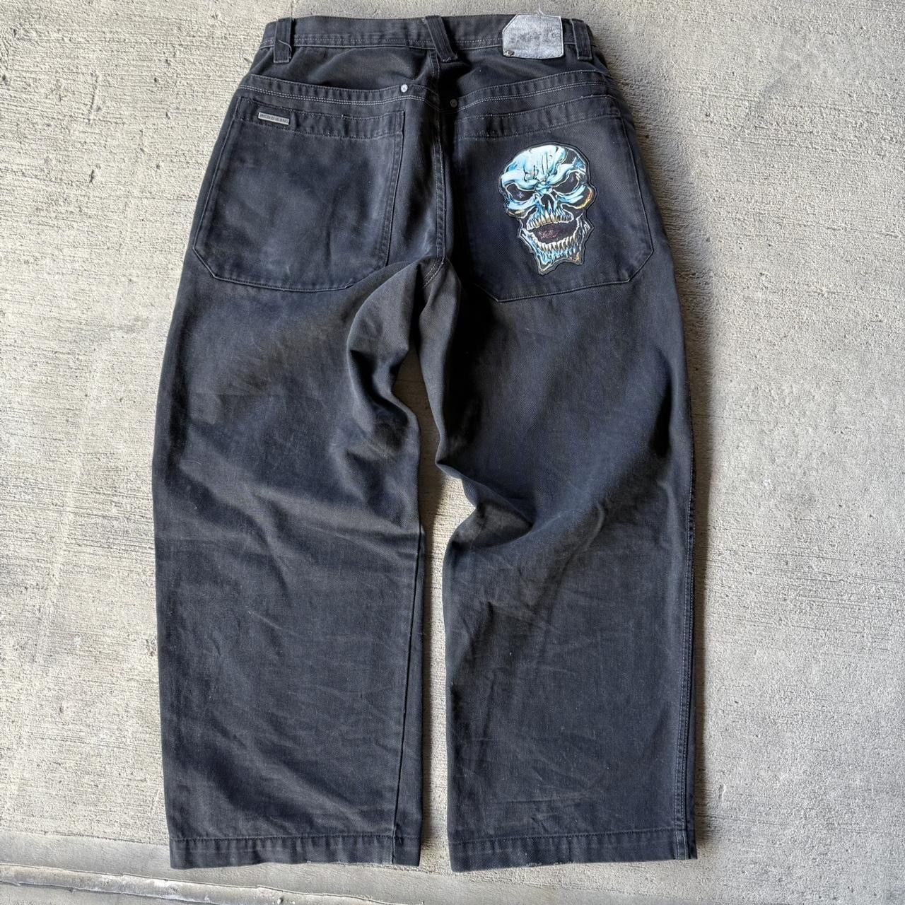 幻 00s JNCO Black Buggy Jeans Rare Vintage JNCO CO. Crown Logo