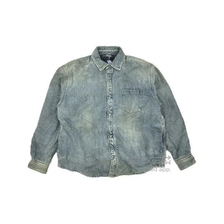 Balenciaga Blue Distressed Pocket Jacket.