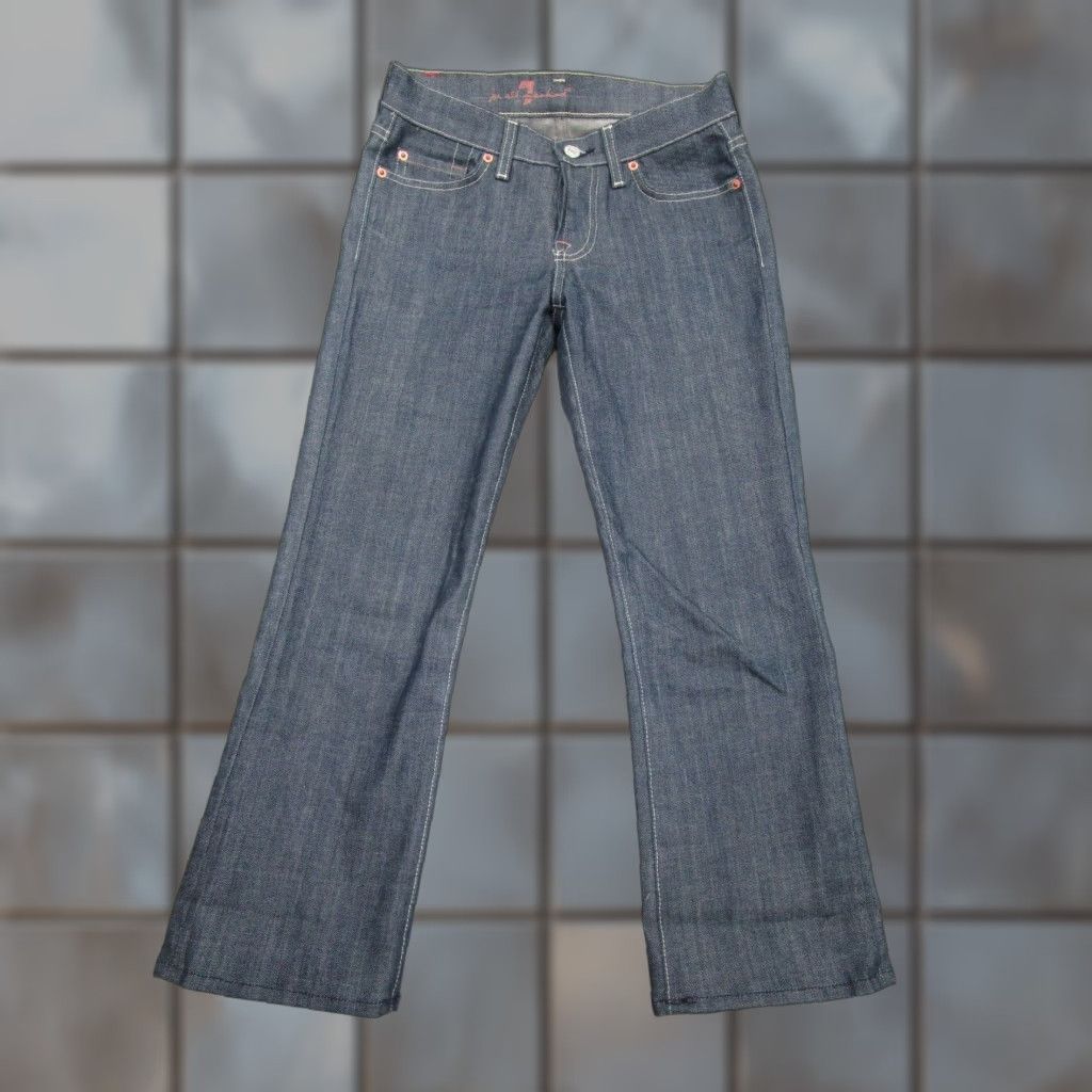 7 For All Mankind VINTAGE 7 For All Mankind Women's Jeans Capri Regular Fit Blue Raw Denim 24 Inches Size Size 42" / US 20 - 1 Thumbnail