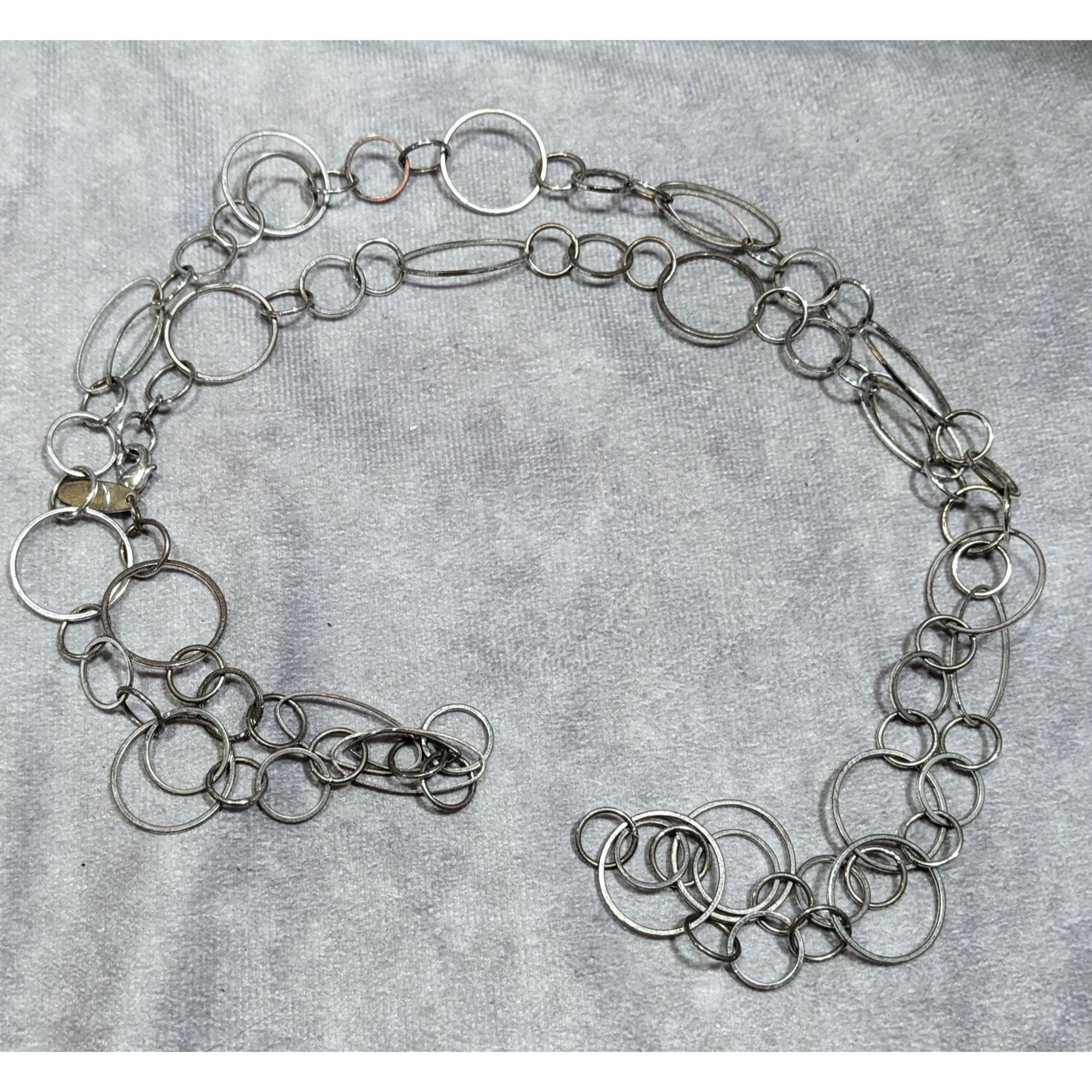 Other New York & Company Silver Tone Open Ring Chain Necklace Size ONE SIZE - 5 Thumbnail
