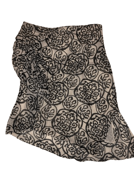 John Galliano Draped Asymmetric Printed Silk Skirt Size 27" / US 4 / IT 40 - 3 Thumbnail