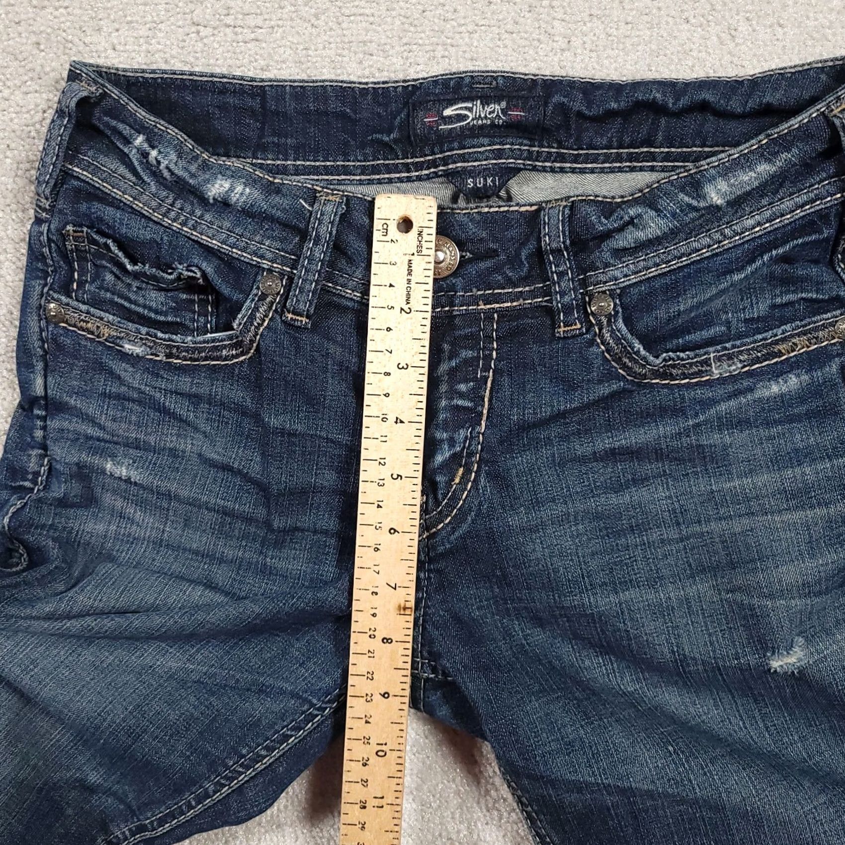 Silver Jeans Co. Silver Jeans SUKI Ankle SLIM Womens Size 28 Blue Denim Jeans Distressed Size 28" / US 6 / IT 42 - 7 Thumbnail
