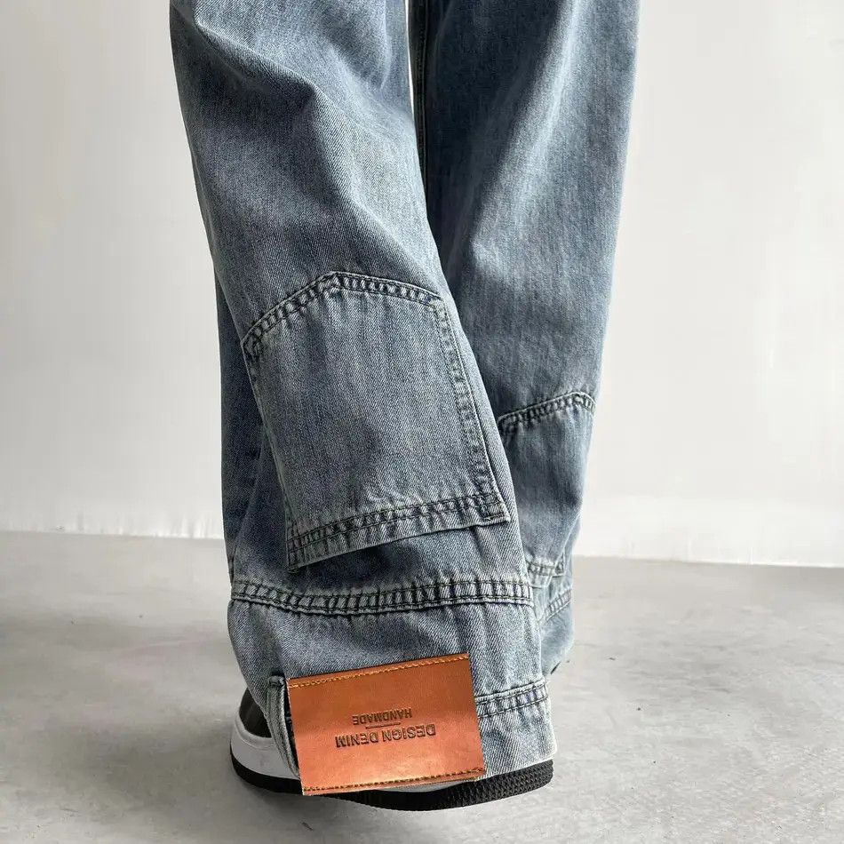 Japanese Brand Loose straight leg casual wide leg jeans Size US 32 / EU 48 - 3 Thumbnail