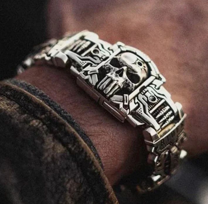 Vintage 20cm Vintage Charm Skull Bracelet Size ONE SIZE - 7 Thumbnail