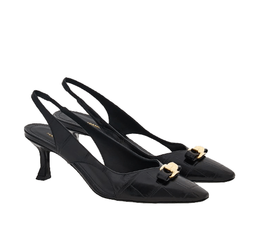 Salvatore Ferragamo o1s1rm0924 Mini Bow Slingback Pumps in Black Size US 8.5 / IT 38.5 - 7 Thumbnail