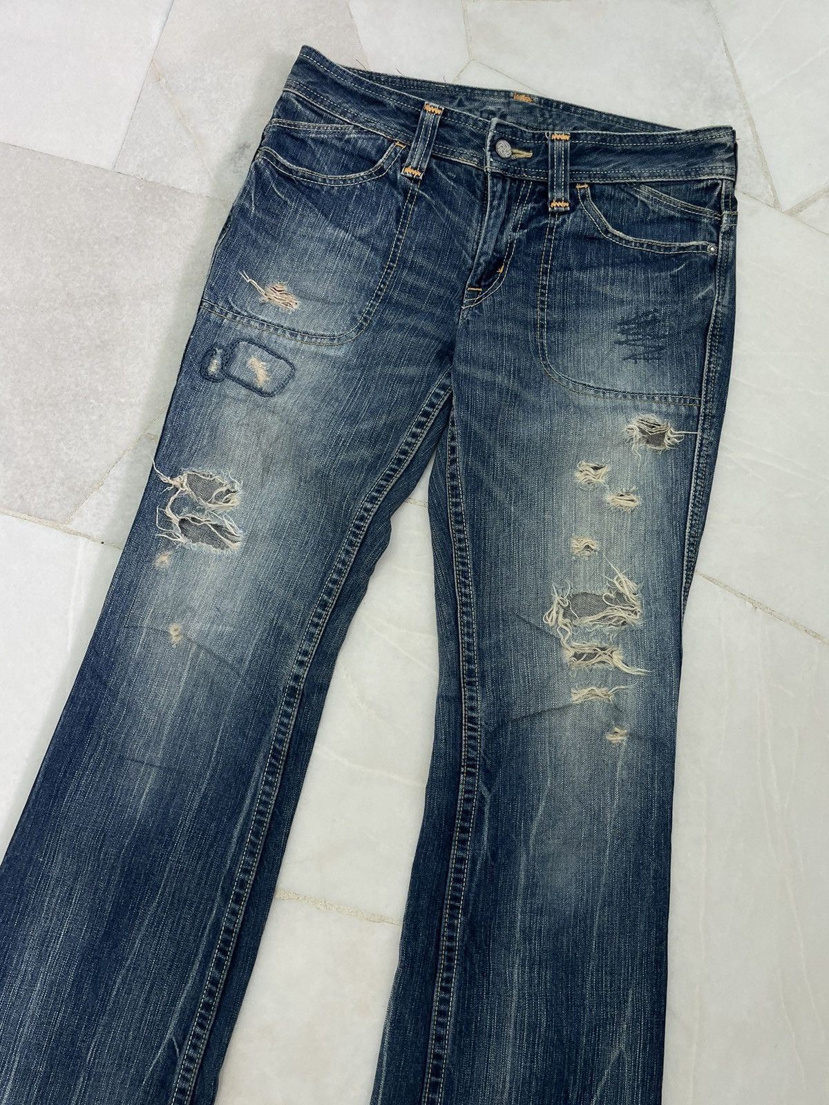 Hysteric Glamour × If Six Was Nine × Japanese Brand Vintage Distressed Japanese Flare Jeans Size US 31 - 4 Thumbnail