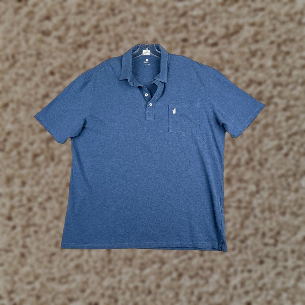 johnnie-O johnnie-O Polo Shirt Men Extra Large Heather Blue Cotton Jersey Short Sleeve Shirt XL Blue Polo Modern American Sports Mens - Size US XL / EU 56 / 4 - 1 Thumbnail