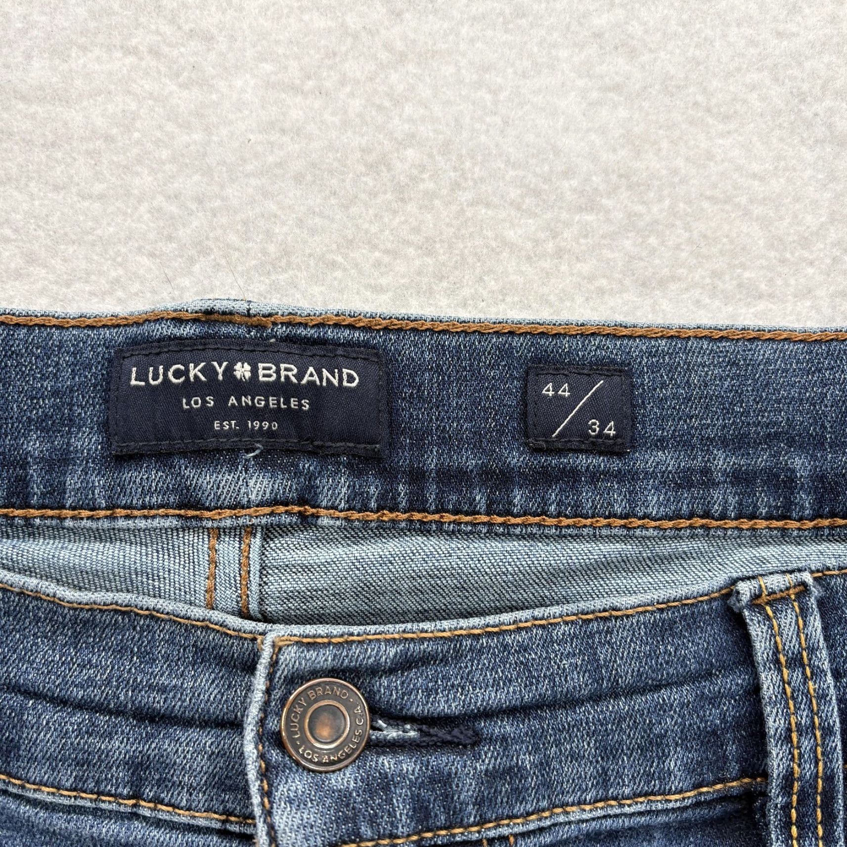 Lucky Brand Lucky Brand Athletic Taper Jeans Mens 44x34 Blue Wash 5-Pocket Denim Slim Straight Modern Streetwear Vintage No Size US 44 / EU 60 - 4 Thumbnail
