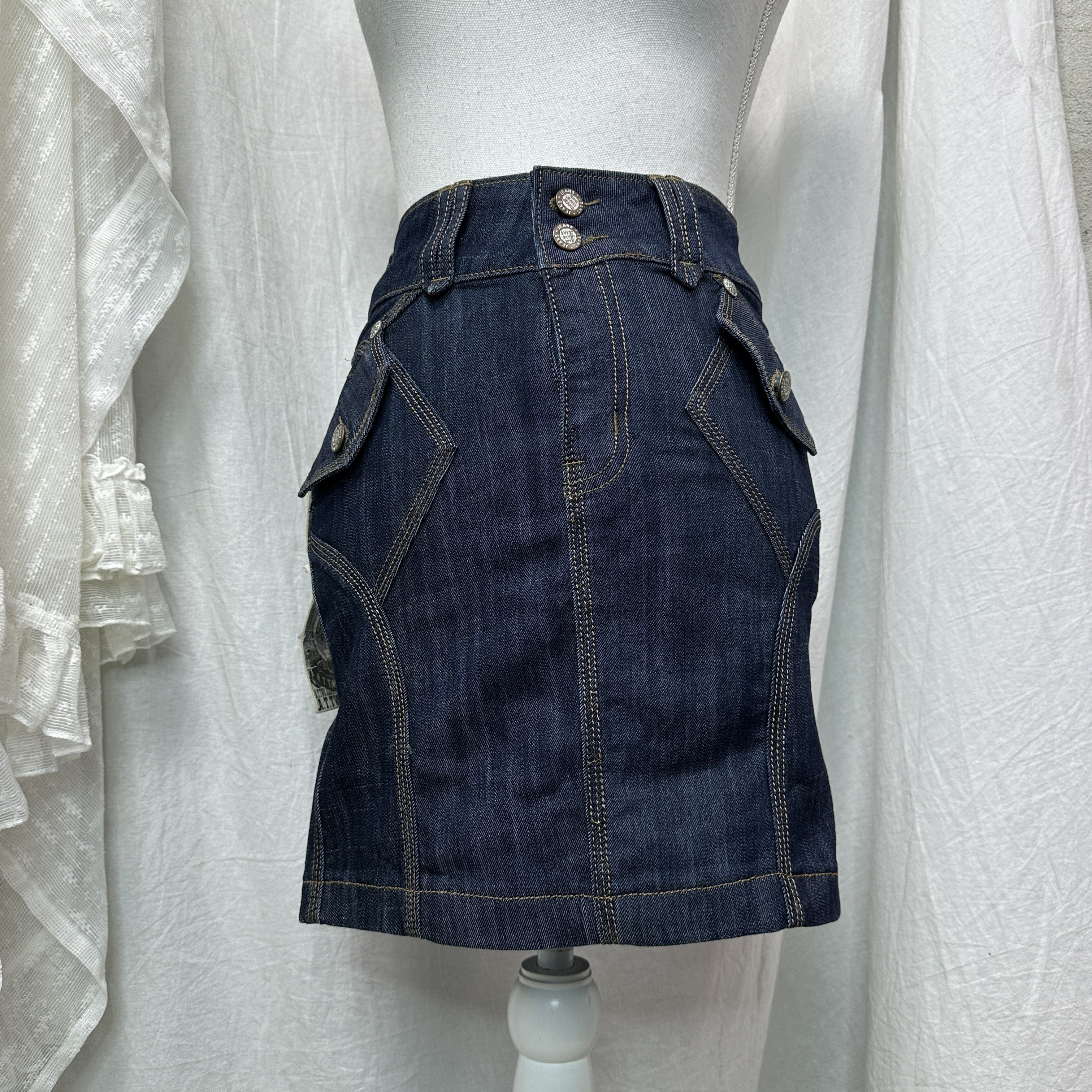 Vintage Vintage Denim Hight Waist Pencil Jeans Skirt Y2K Size 25" / US 0 / IT 36 - 5 Thumbnail