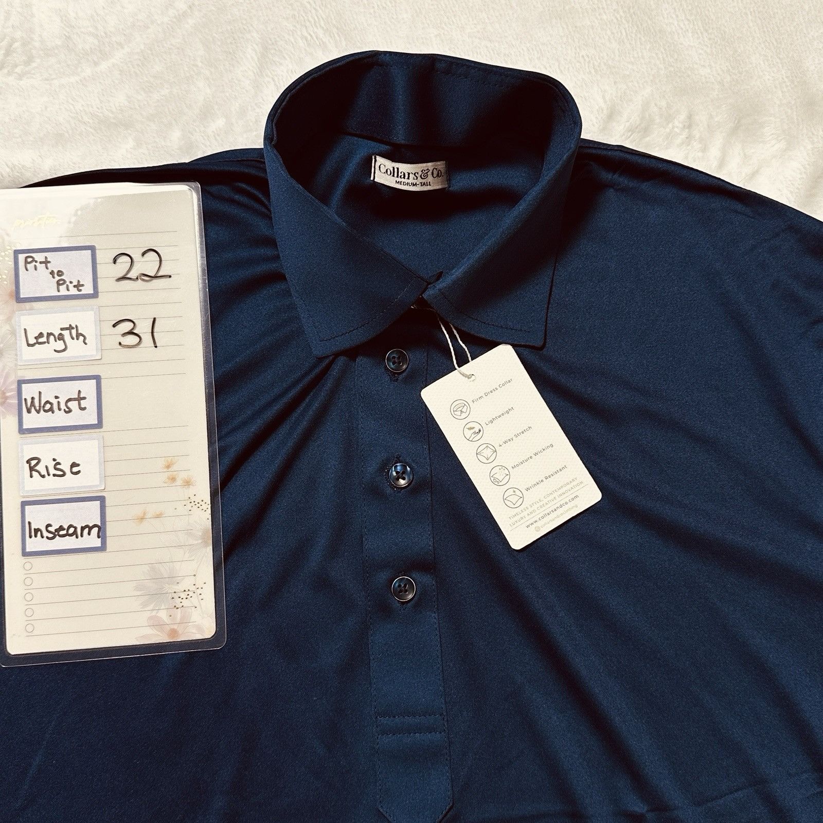 Other Collars & Co. The Original Dress Polo M-Tall Navy Golf Size US M / EU 48-50 / 2 - 6 Thumbnail