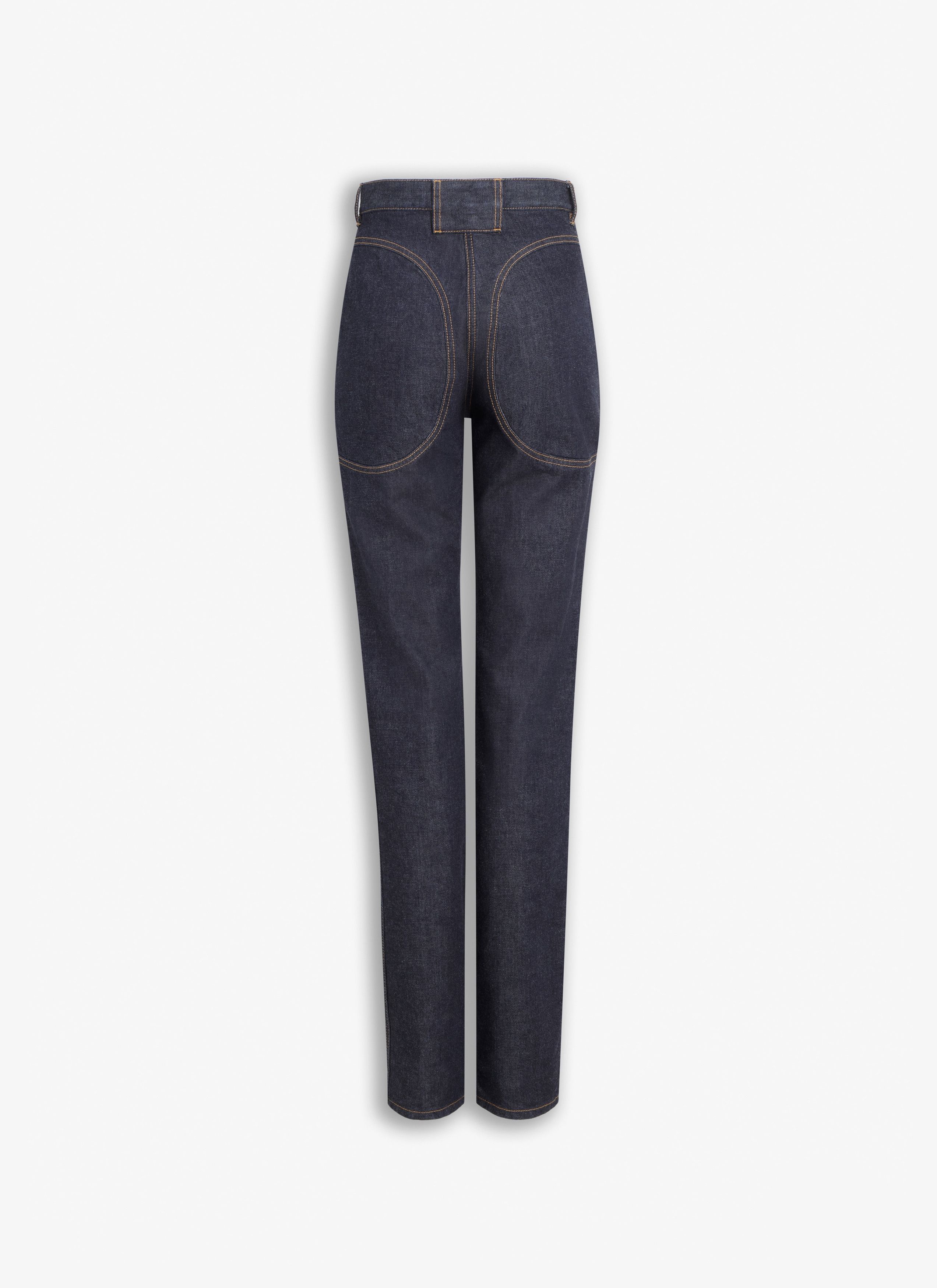 Alaia o1s22i1n0225 Hi-waisted Slim Fit Jeans in Blue Size 27" / US 4 / IT 40 - 3 Thumbnail