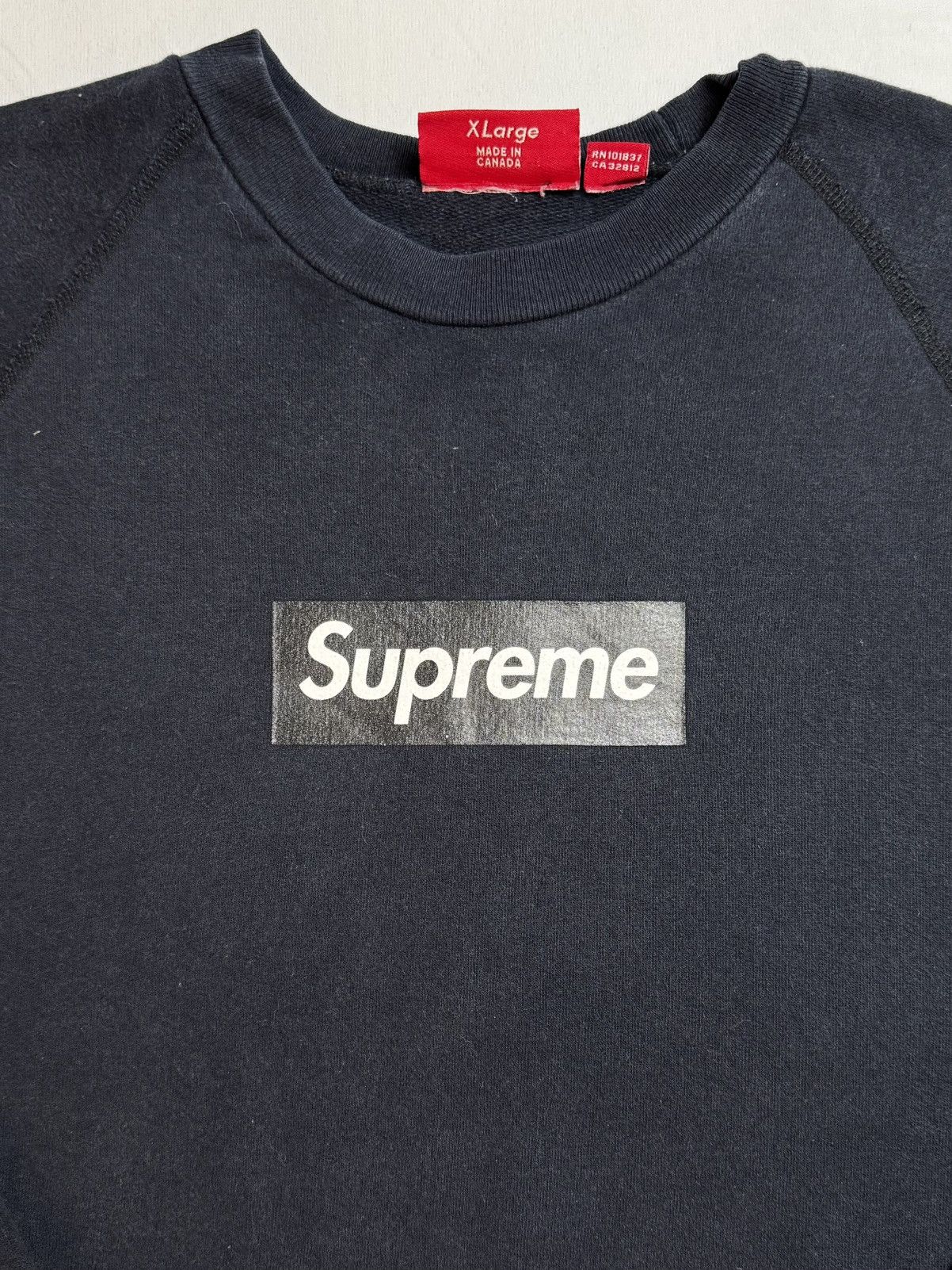 Supreme Supreme Black Screenprint Box Logo Crewneck 2007 Size US XL / EU 56 / 4 - 1 Thumbnail