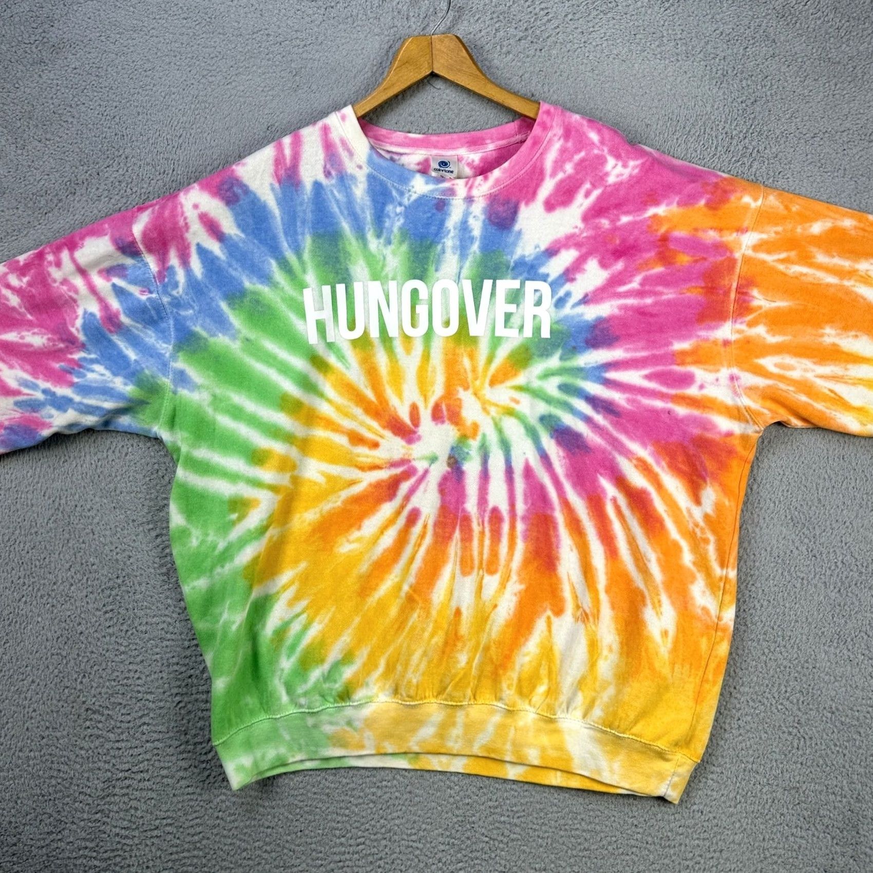 Vintage VINTAGE Barstool Sport Womens Hungover Pullover Sweatshirt 2XL Multi Tie Dye Long Sleeve Size XXL / US 16-18 / IT 52-54 - 3 Thumbnail