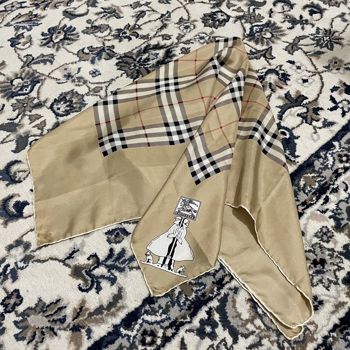 Burberry × Vintage BURBERRY SILK SCARF Size ONE SIZE - 5 Thumbnail
