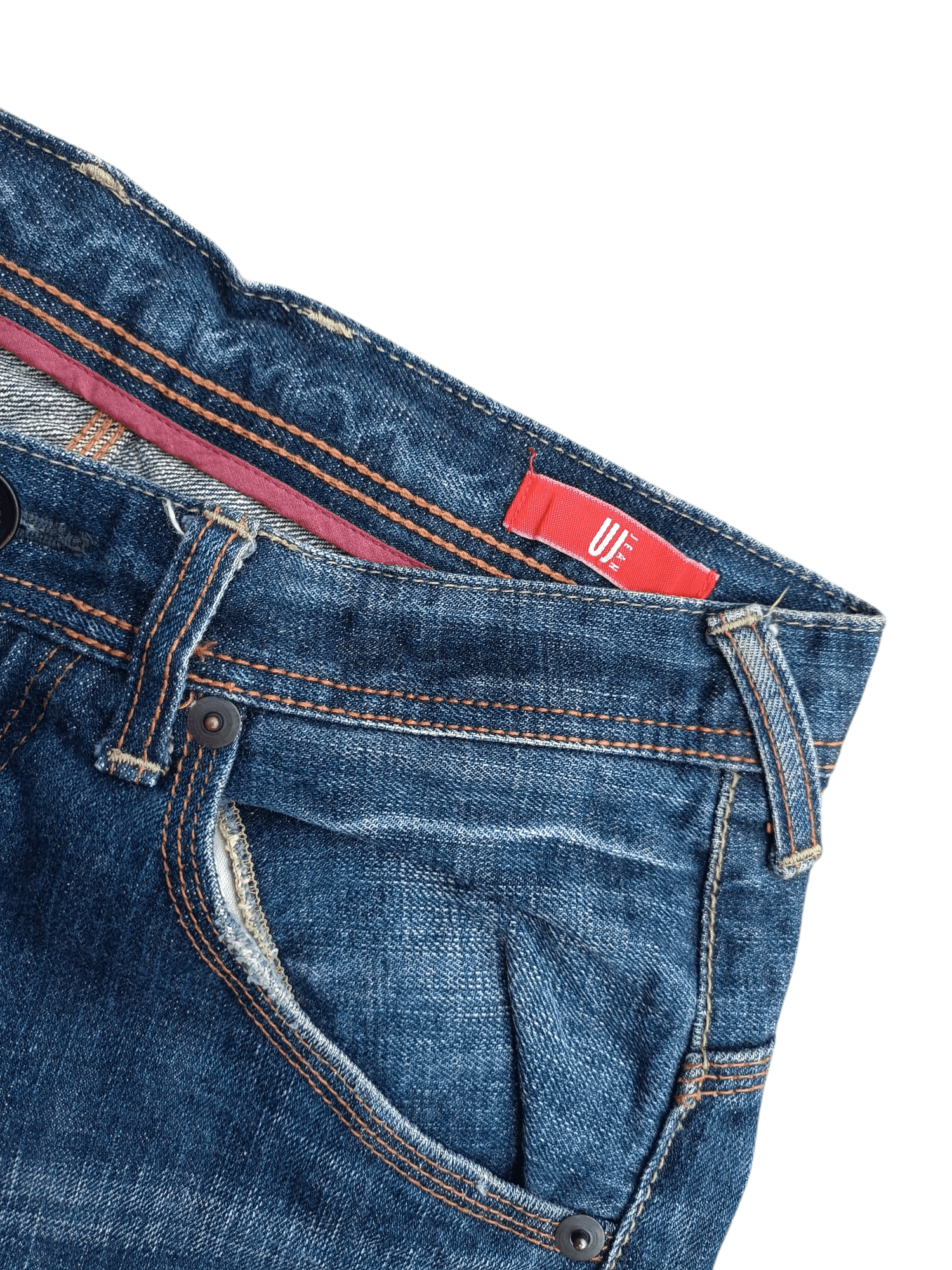 Japanese Brand × Uniqlo 🟦 UJ Jean Selvedege Indigo Whiskers Denim Uniqlo Jeans Size US 30 / EU 46 - 6 Thumbnail