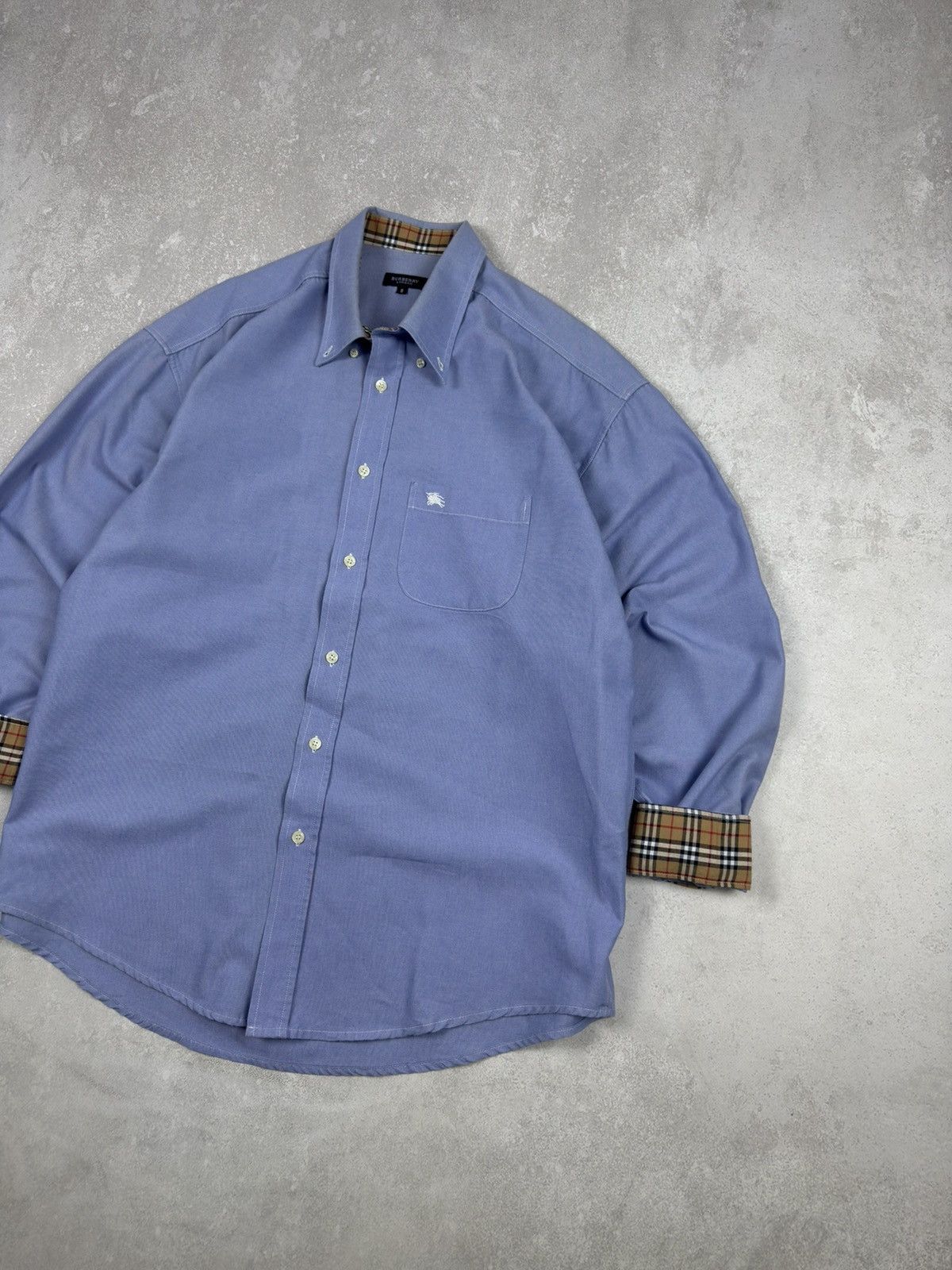 Burberry Vintage Burberry London T-Shirt Nova Check Blue Long Sleeve Size US XXL / EU 58 / 5 - 3 Thumbnail
