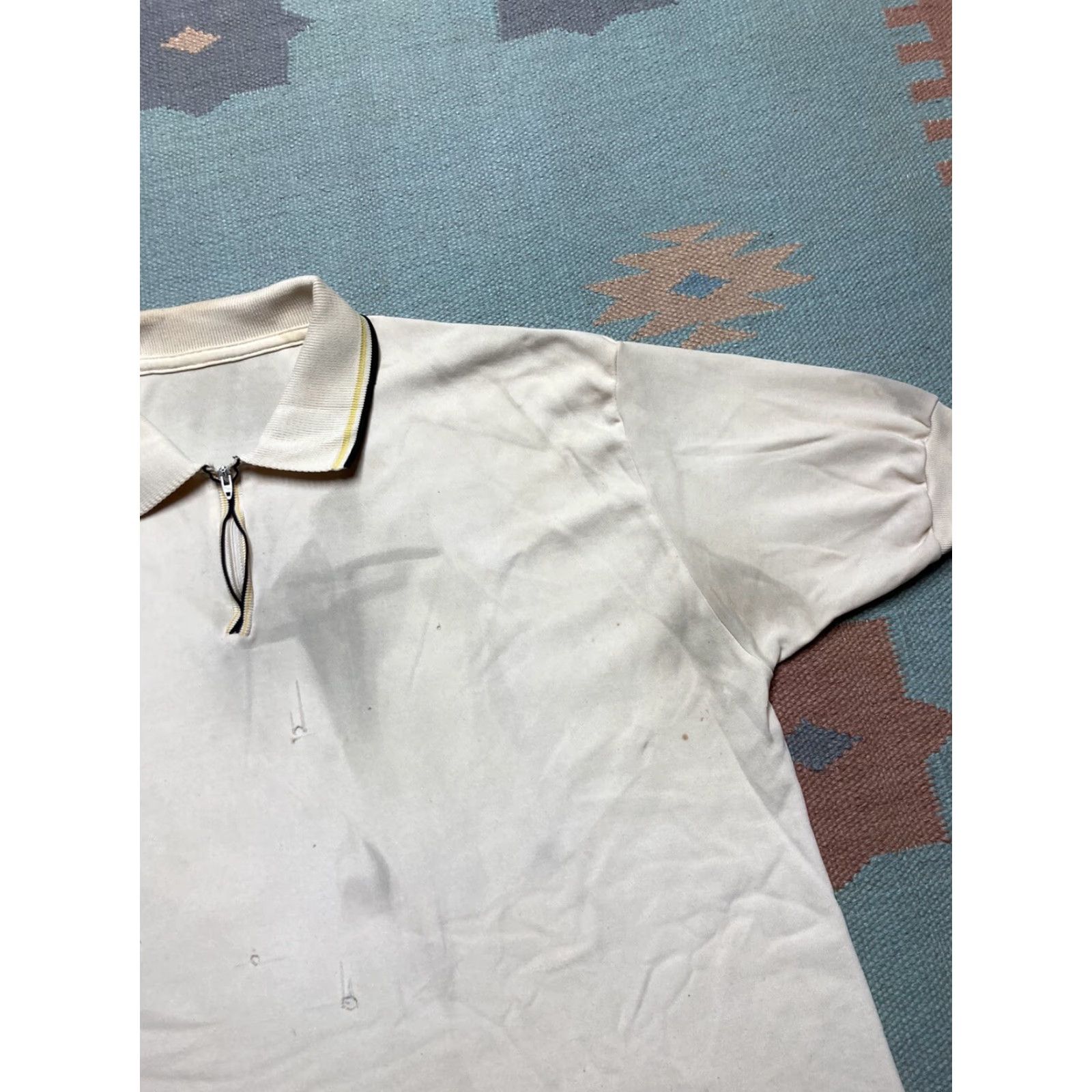 Vintage VINTAGE banlon polo shirt nylon soft distressed 1/4 zip short sleeve XL Polo Shirt Mens XL Banlon 60s 70s Size US XL / EU 56 / 4 - 5 Thumbnail