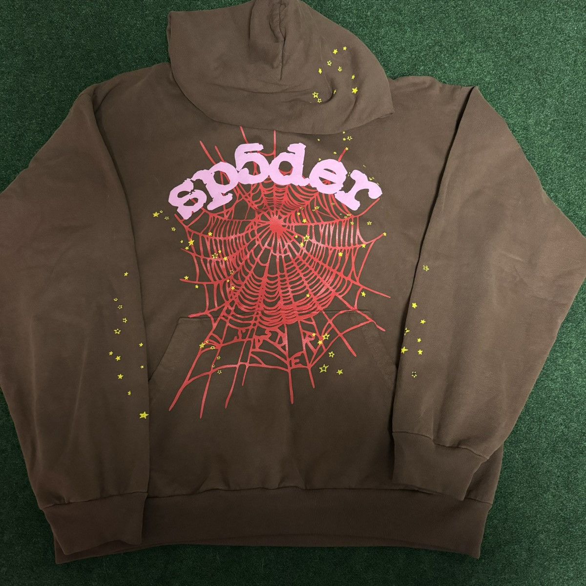 Spider Worldwide Sp5der Web Hoodie Brown | Grailed