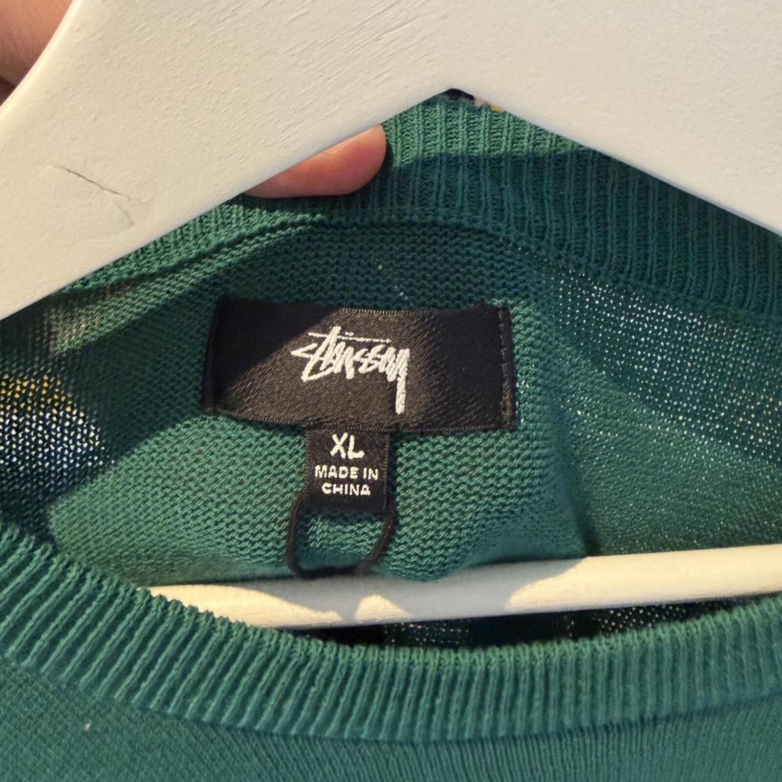 Stussy Stüssy green long sleeve football sweater Size US XL / EU 56 / 4 - 4 Thumbnail