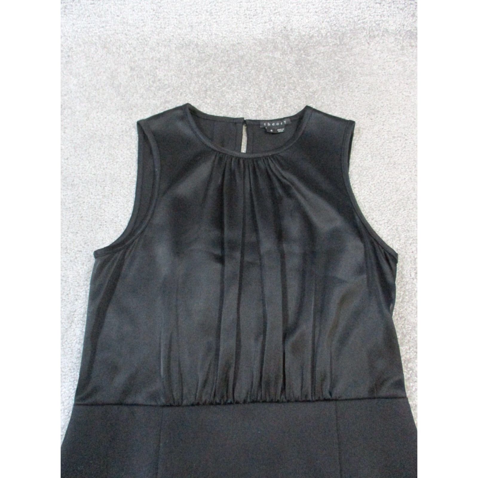 Theory VINTAGE Theory Dress Womens 4 Black Satin Blouson Wool Size S / US 4 / IT 40 - 2 Thumbnail