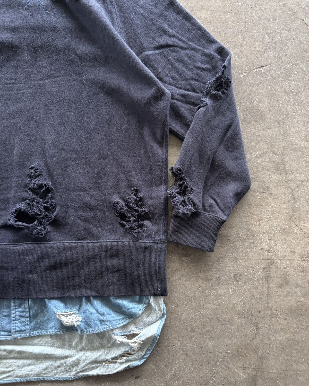 Japanese Brand × Maison MIHARA YASUHIRO Miharayusihiro Trashed Crewneck Size US L / EU 52-54 / 3 - 2 Thumbnail