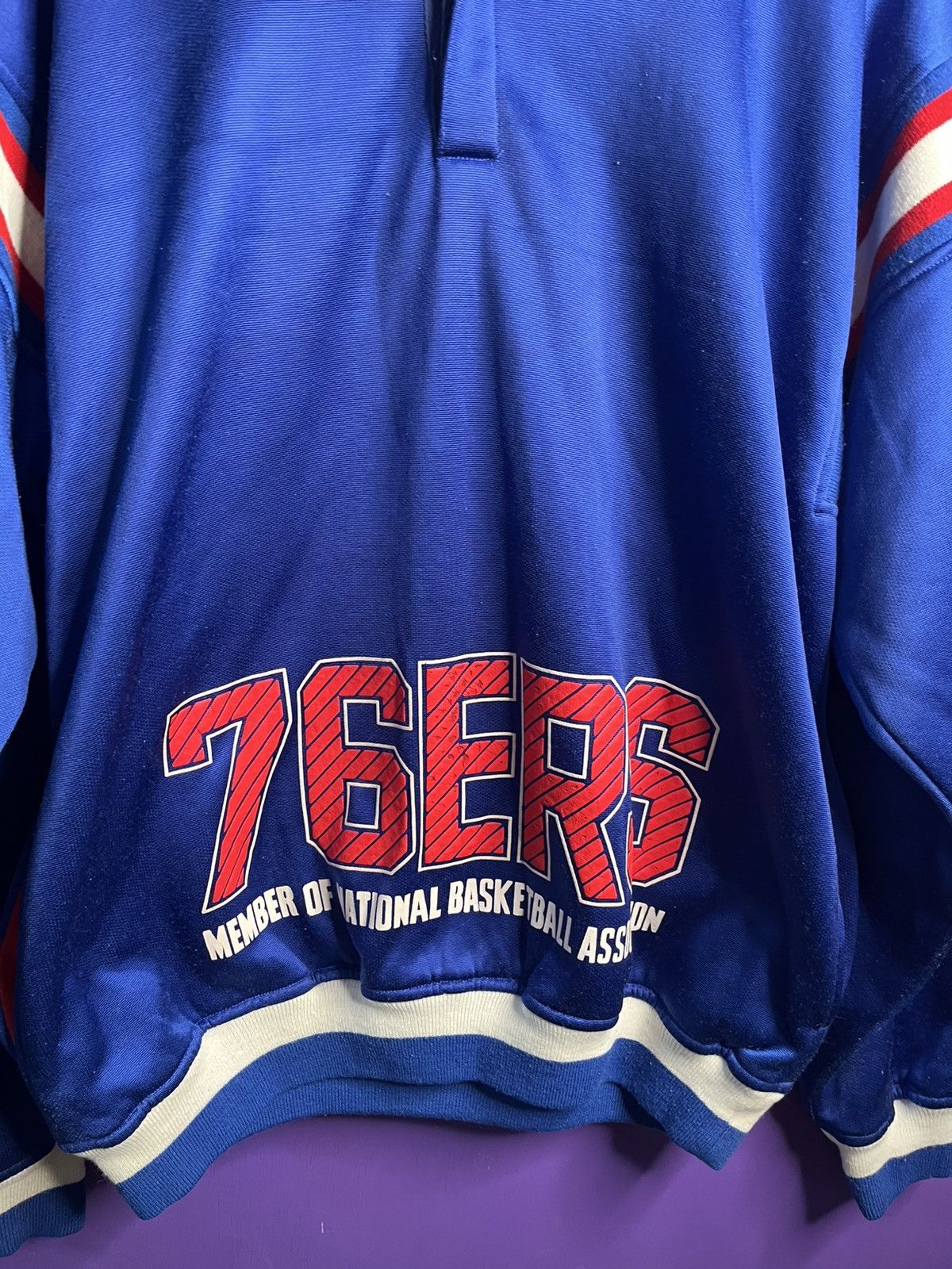 NBA × Starter × Vintage Vintage 80s Starter Philadelphia 76ers button crewneck Size US L / EU 52-54 / 3 - 3 Thumbnail