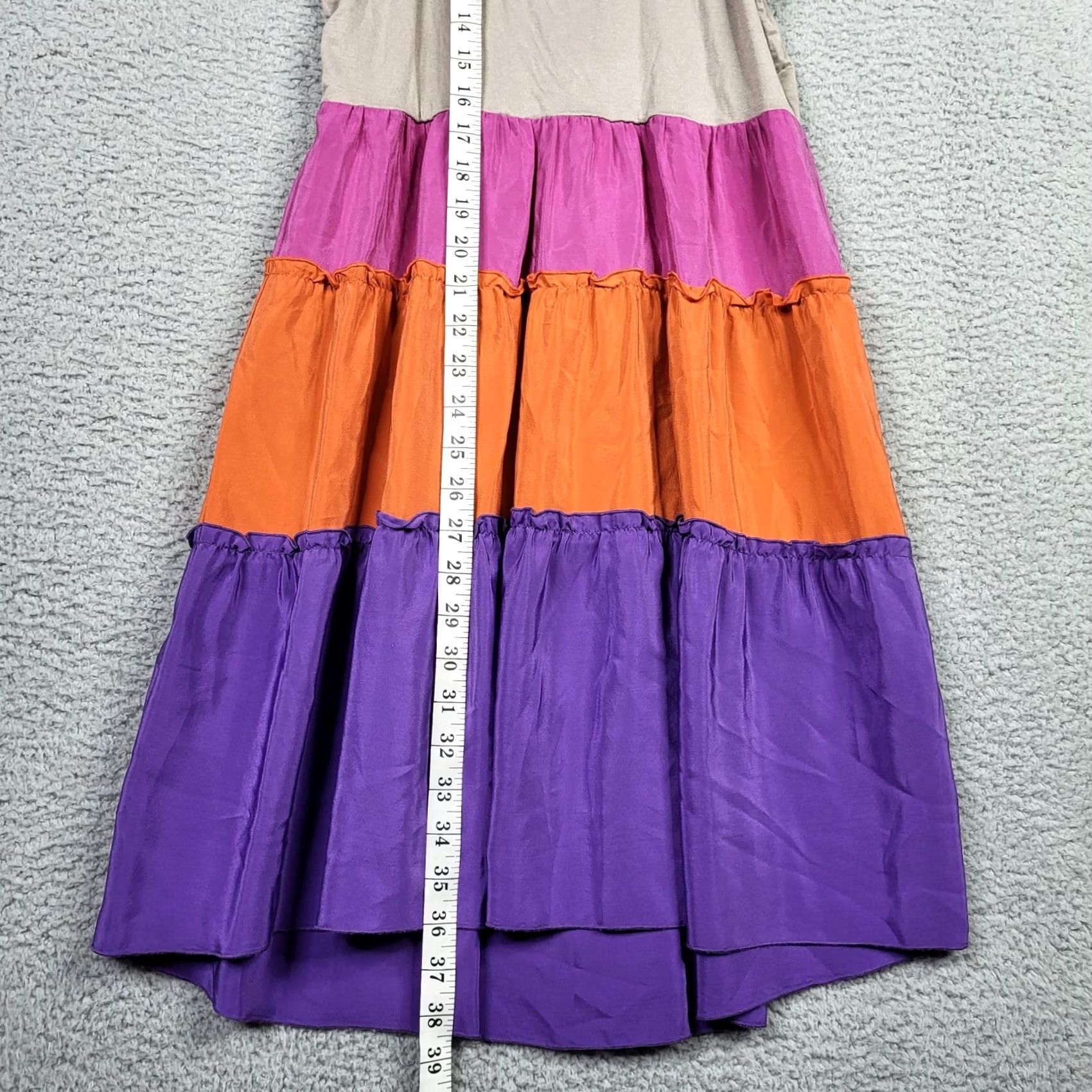 Bcbgmaxazria BCBGMAXAZZIA Women's Tank Dress Colorblock Rainbow Multicolor S Small Casual Short Sleeve Scoop Neck Size S / US 4 / IT 40 - 4 Thumbnail