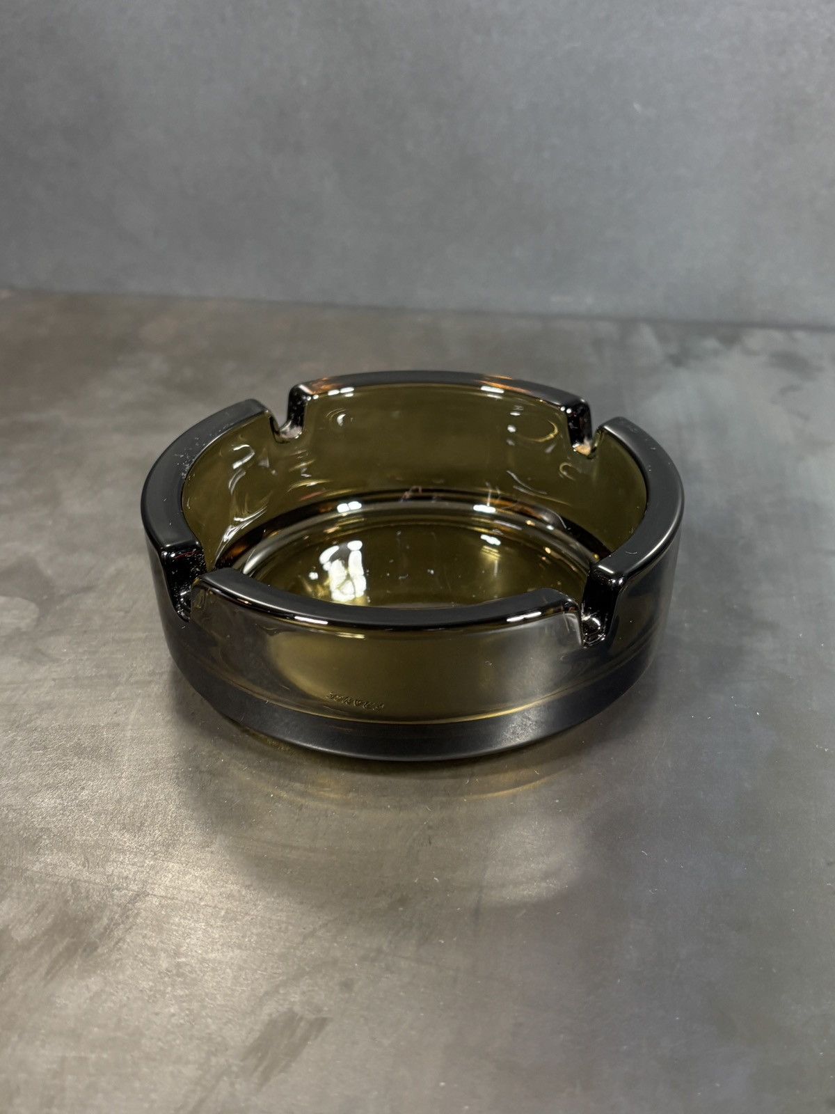 Vintage 1970s Vintage Ashtray Smoked Glass Made in France MCM Ash Size ONE SIZE - 3 Thumbnail