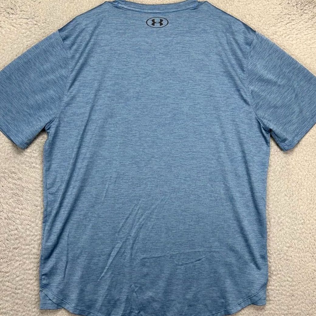 Under Armour Under Armour T-Shirt Mens Large Blue Loose Fit Short Sleeve Logo Crew Neck Breathable Polyester Spandex Size US L / EU 52-54 / 3 - 3 Thumbnail