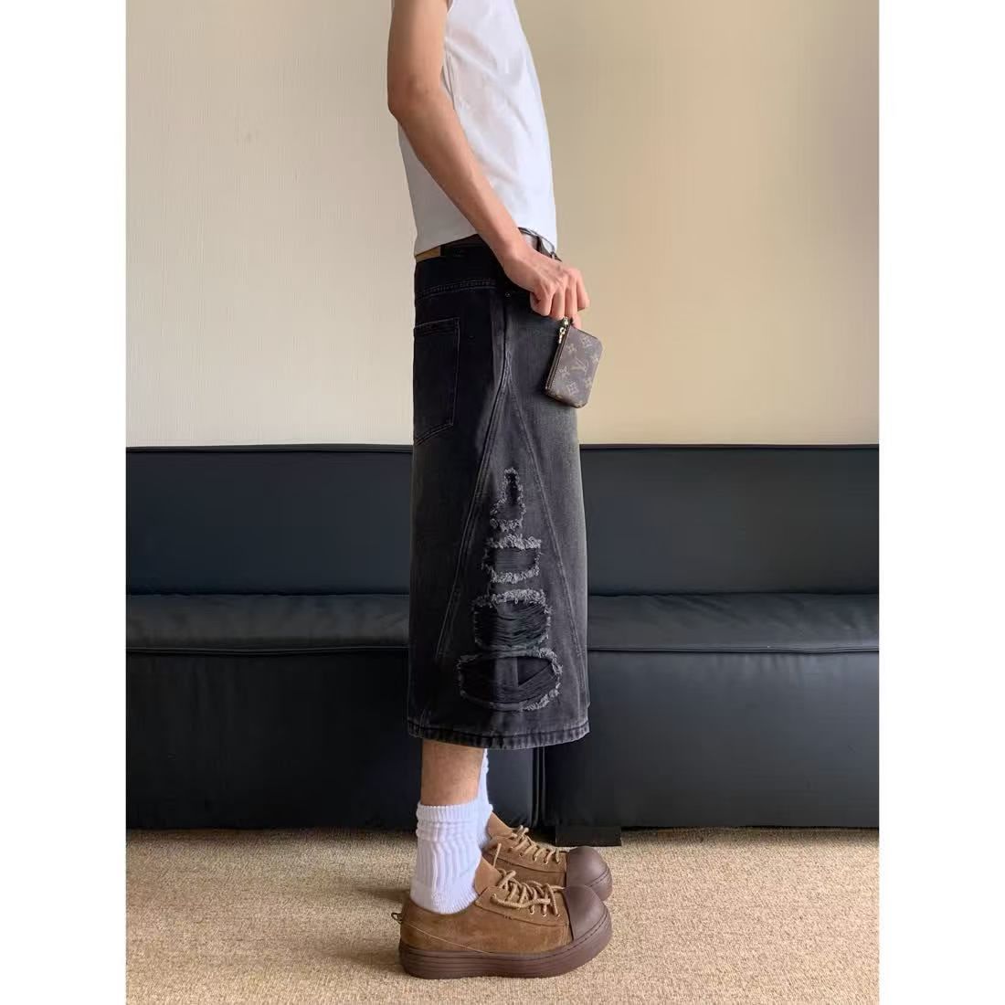 Japanese Brand × Jean American street retro washed denim shorts y2k Size US 32 / EU 48 - 3 Thumbnail