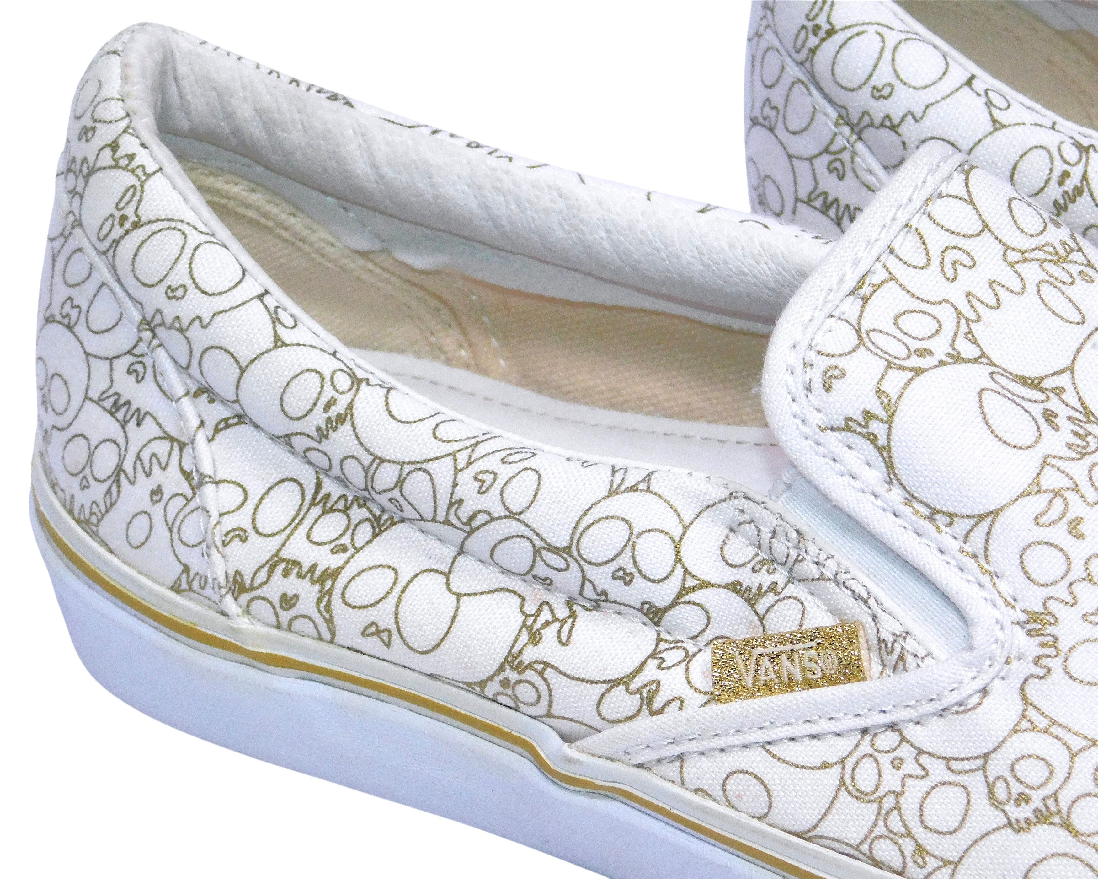 Takashi Murakami × Vans Vans Takashipom white and gold slip-on Size US 10.5 / IT 40.5 - 3 Thumbnail