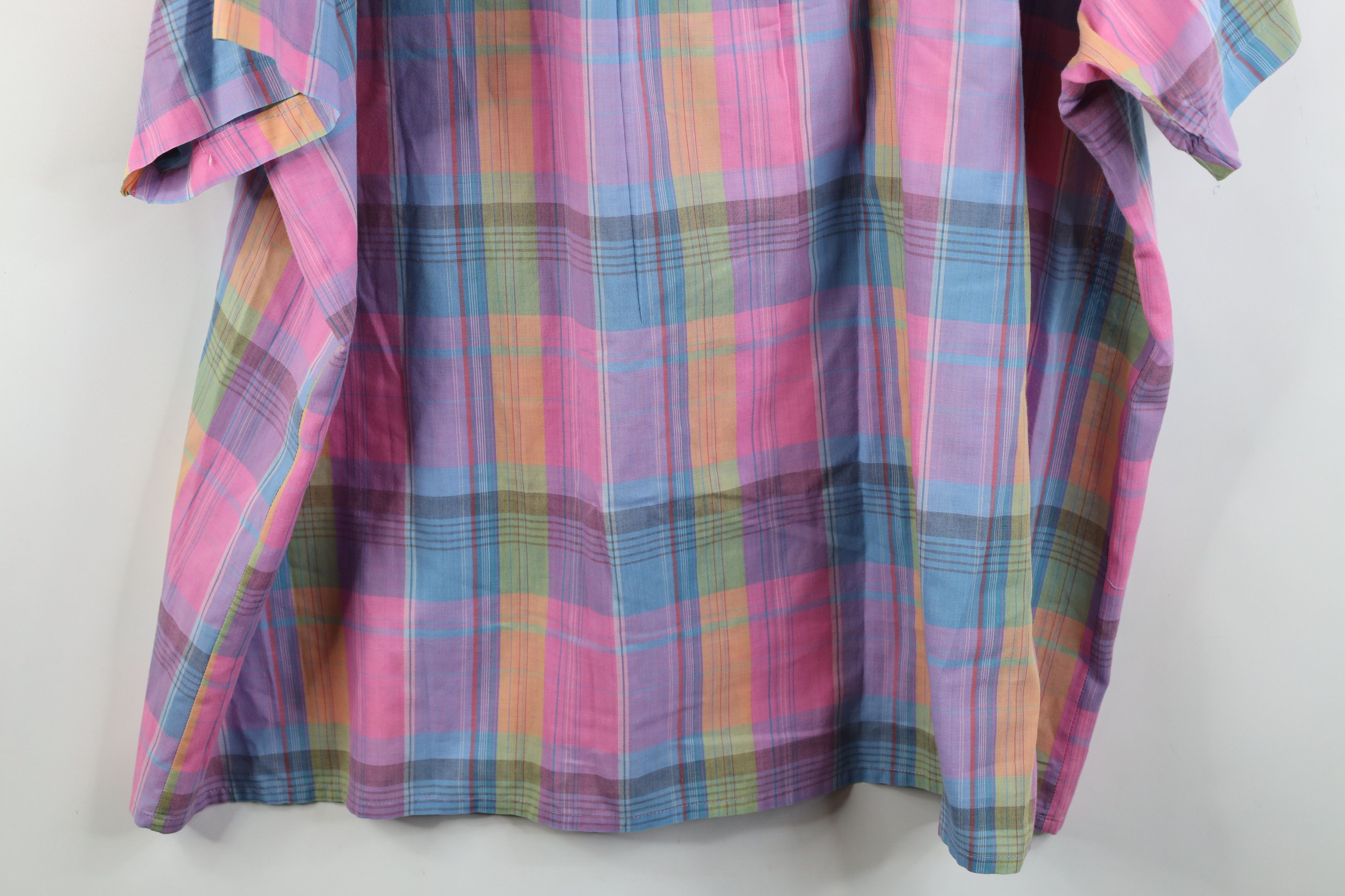 Vintage Vintage 90s Streetwear Madras Short Sleeve Button Shirt Size US XXL / EU 58 / 5 - 13 Thumbnail