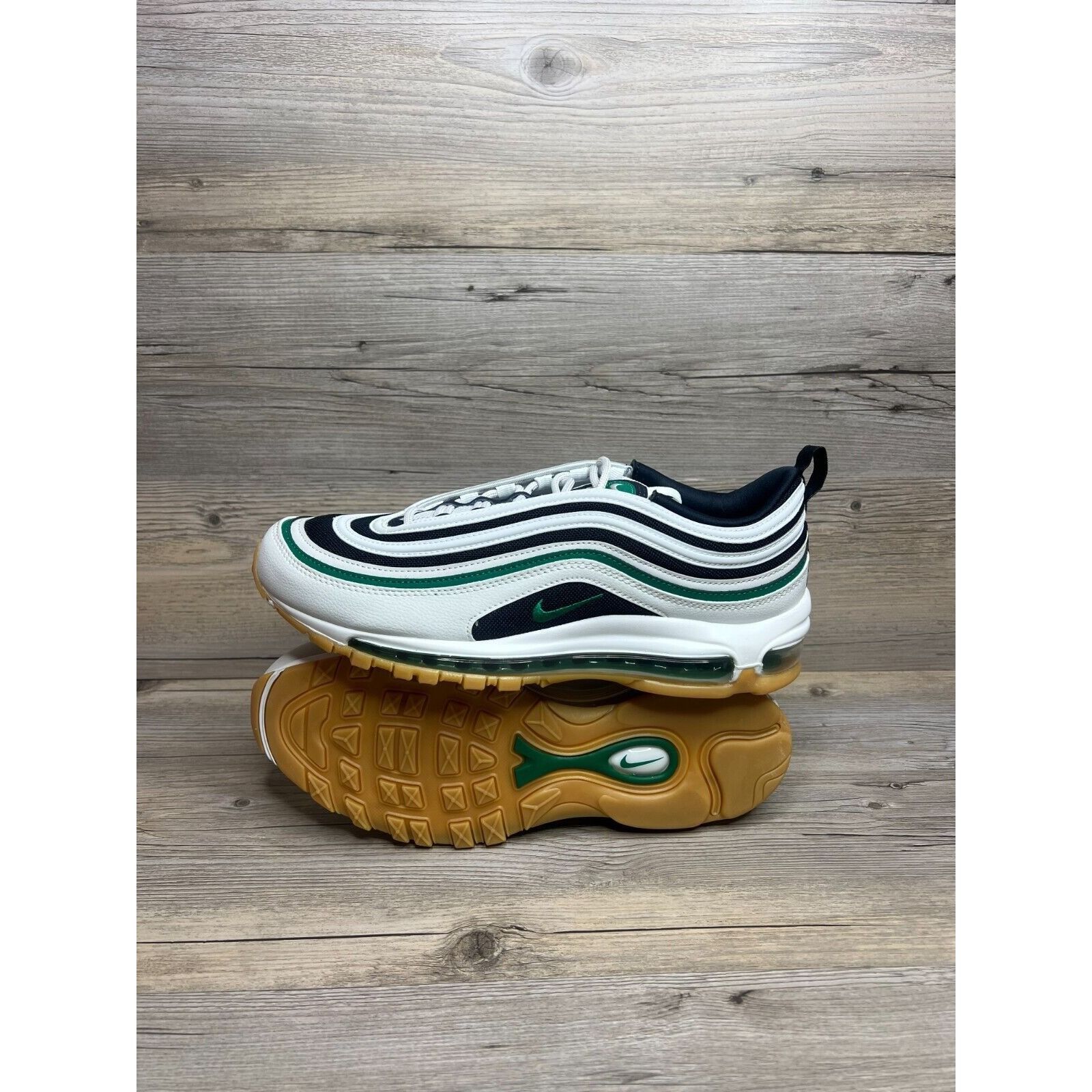 image of Nike Air Max 97 Mens Size 10 Photon Dust Dark Obsidian White Shoes in Cream