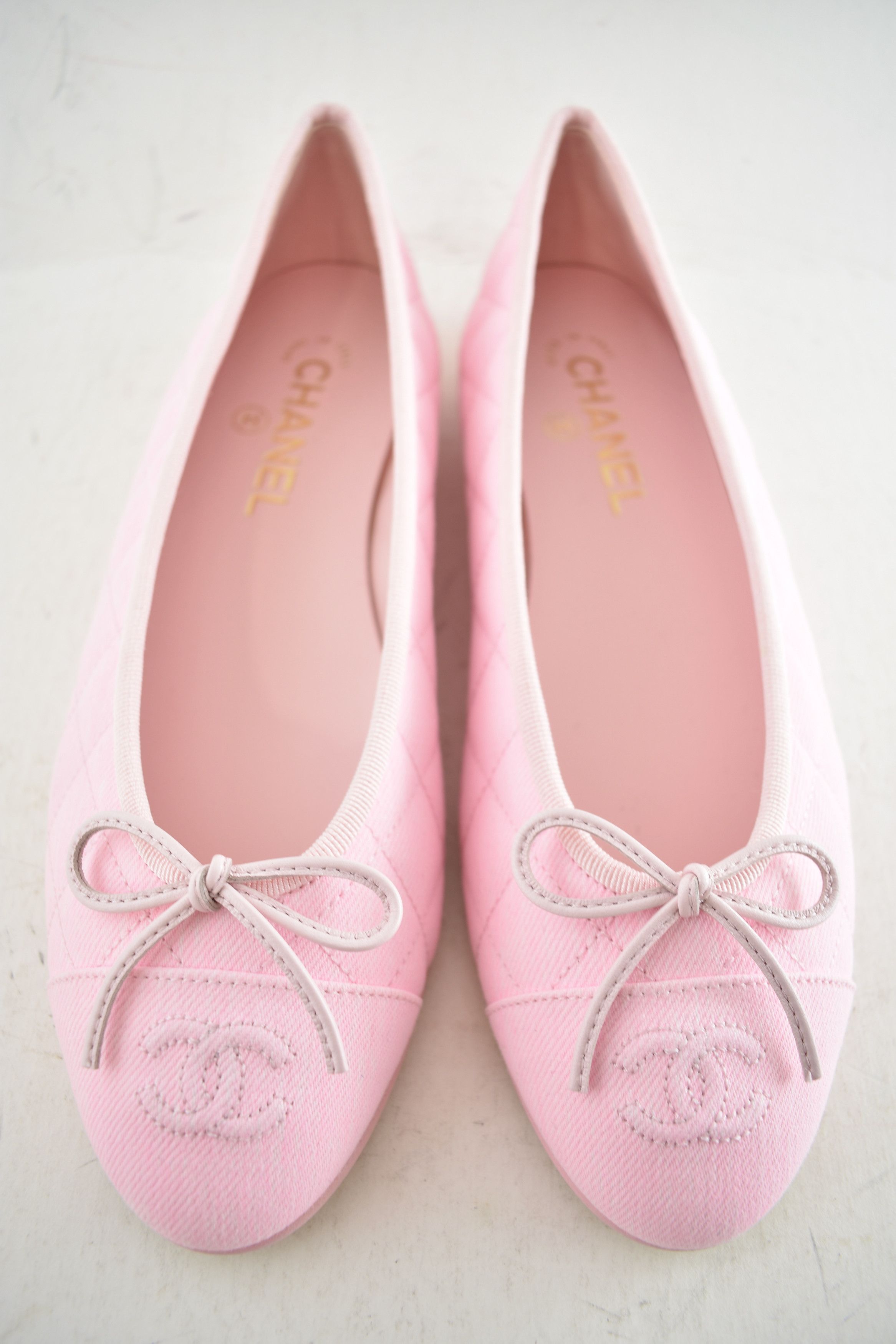 Chanel 26P Denim Quilted CC Logo Bow Tie Ballet Ballerina Flat 37 Size US 7 / IT 37 - 19 Thumbnail