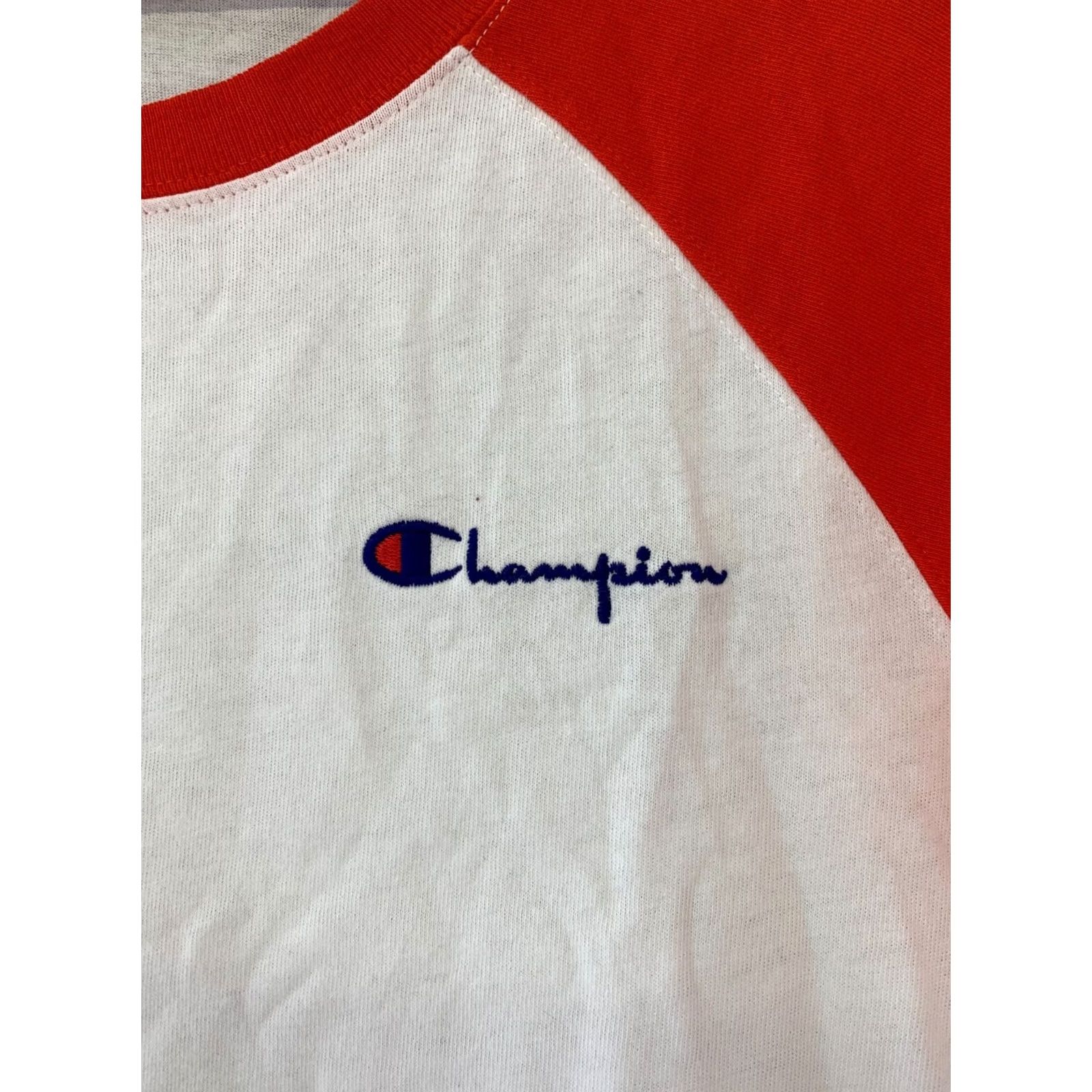 Champion Champion Women's Jersey T-Shirt - Casual Shirt - Size L - White/Red - 100% Cotton - Classic Fit Size L / US 10 / IT 46 - 3 Thumbnail