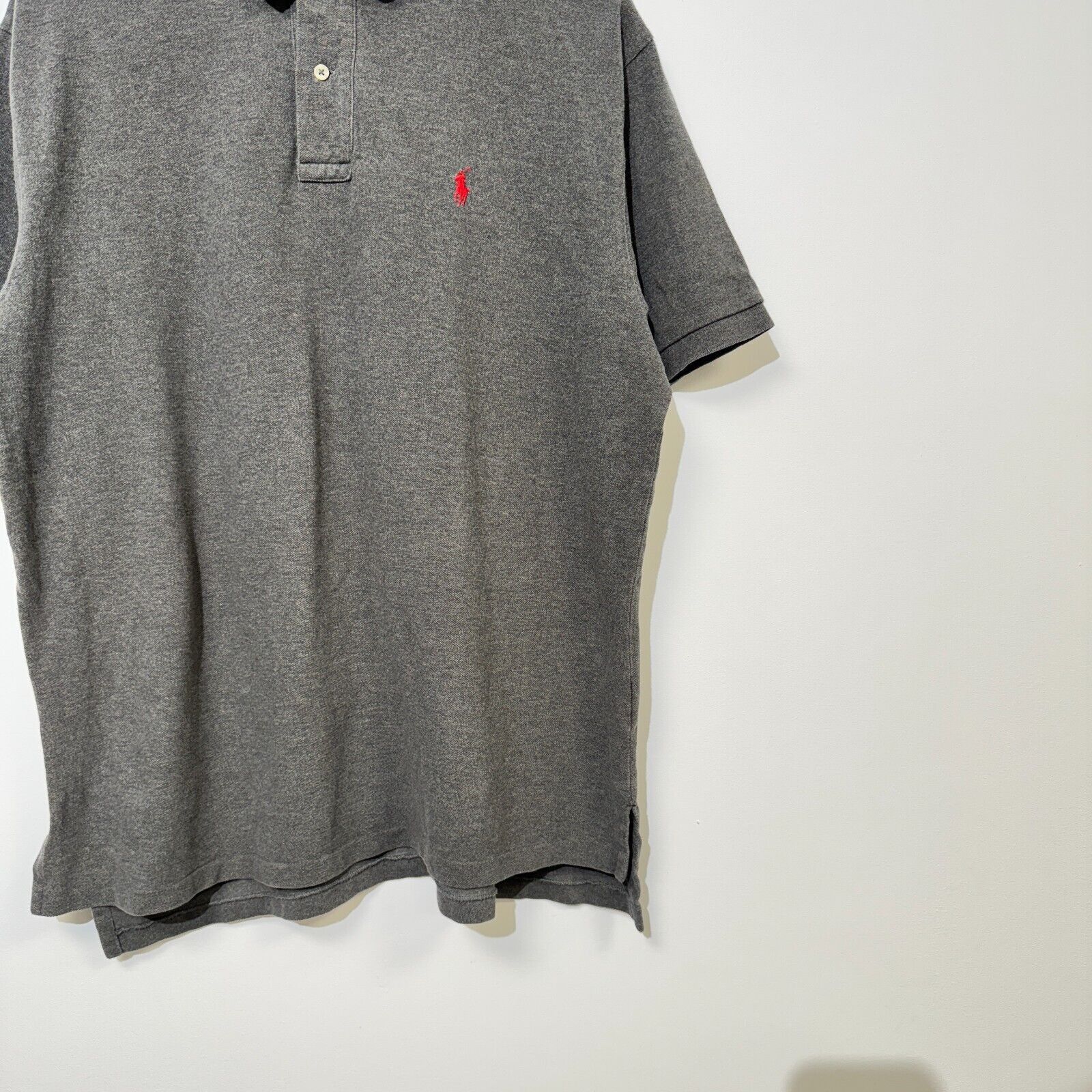 Ralph Lauren × Vintage Vintage Ralph Lauren Unisex Gray Cotton Polo Shirt Size XL Size US XL / EU 56 / 4 - 5 Thumbnail