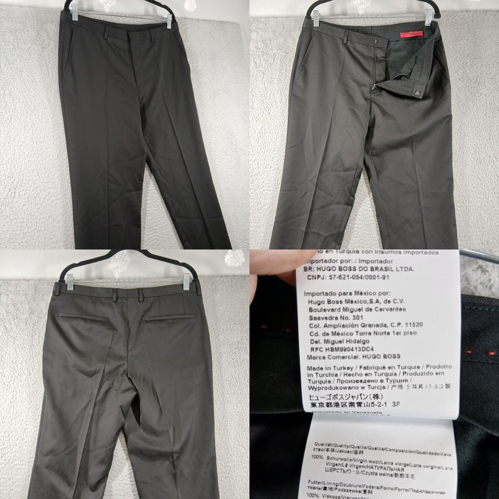 Hugo Boss HUGO BOSS Red Label Dress Pants Flat Front Slim Fit 34R Black Dress Pants Mens Slim Fit Black 34R Size US 34 / EU 50 - 8 Thumbnail