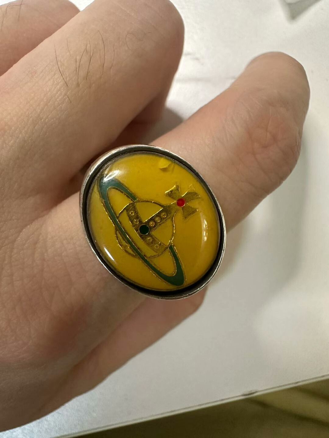 Vivienne Westwood vivienne westwood saturn ring in beige Size ONE SIZE - 1 Thumbnail
