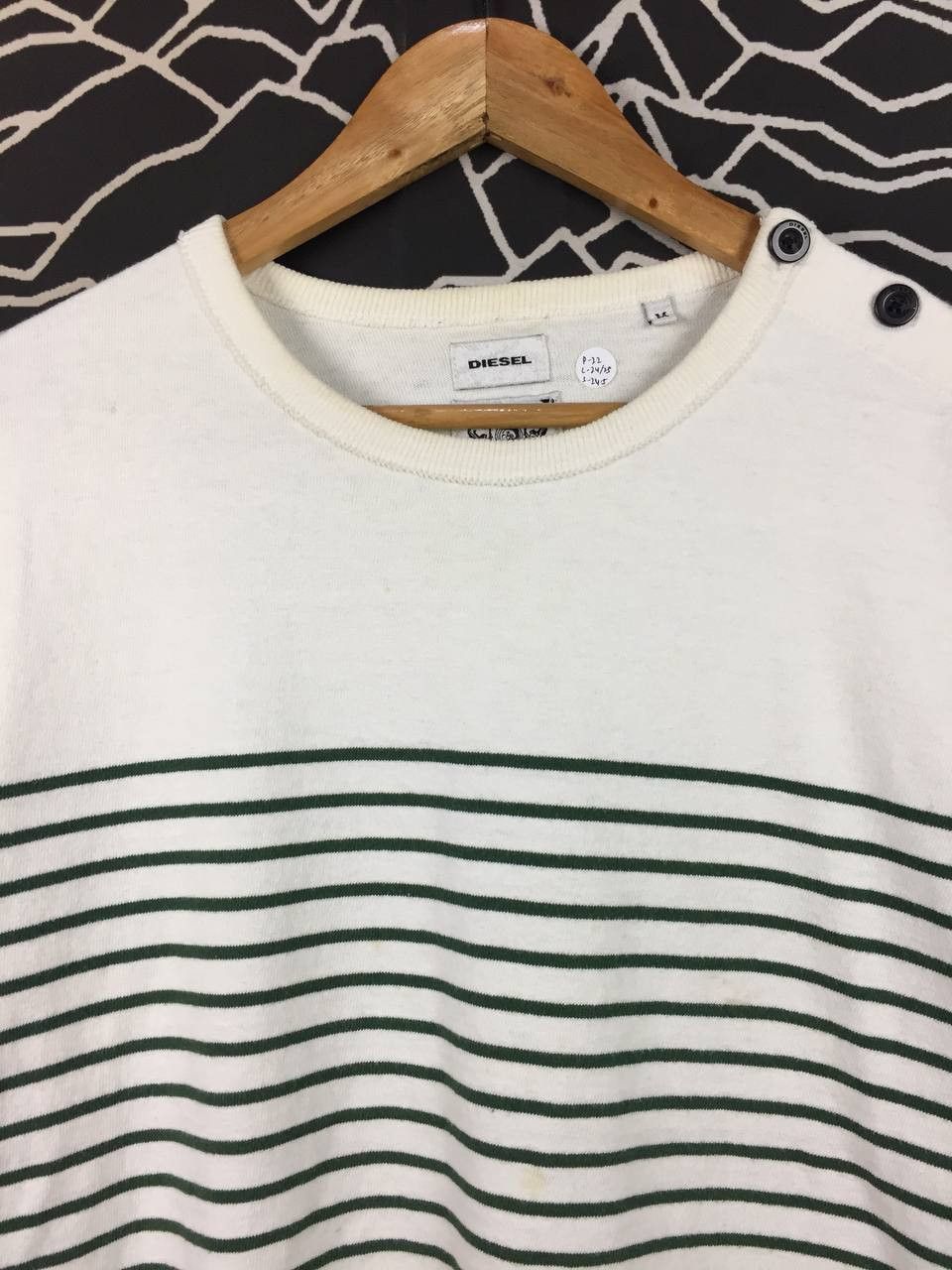 Diesel Diesel Proud And Free Breton Nautical Stripe Long Sleeve Tee Size US M / EU 48-50 / 2 - 3 Thumbnail