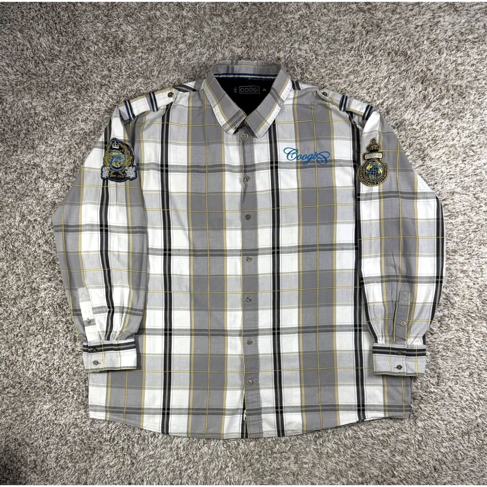 Coogi COOGI Button Down Plaid Shirt Men's Size 4XL Patch Multicolor Size US XXL / EU 58 / 5 - 4 Thumbnail