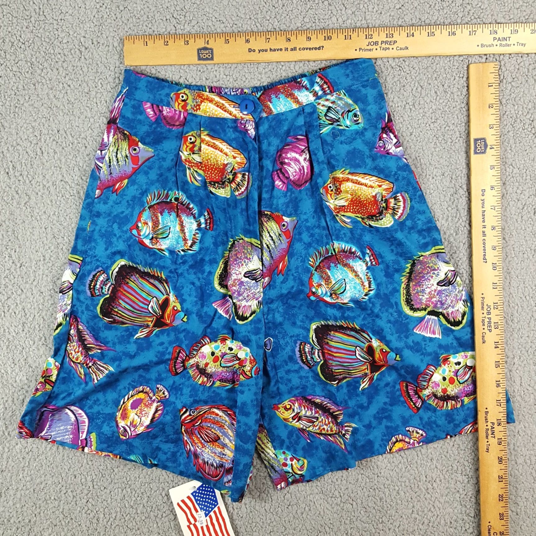 Vintage VINTAGE Infinity Chic Fish Print Pleated Lounge Shorts Women's Small Blue Retro 90s Ocean Beach Size 28" / US 6 / IT 42 - 7 Thumbnail
